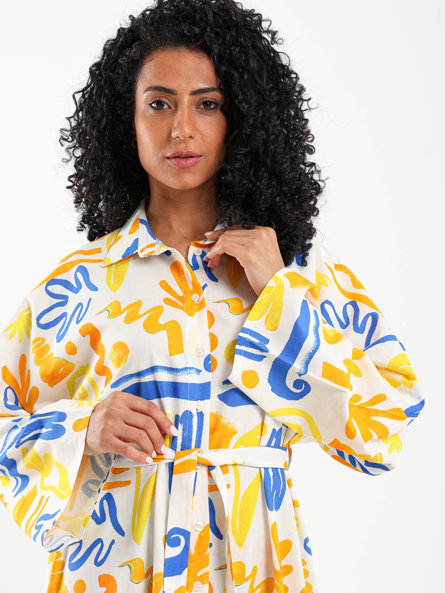 Slit Sides Printed Dress