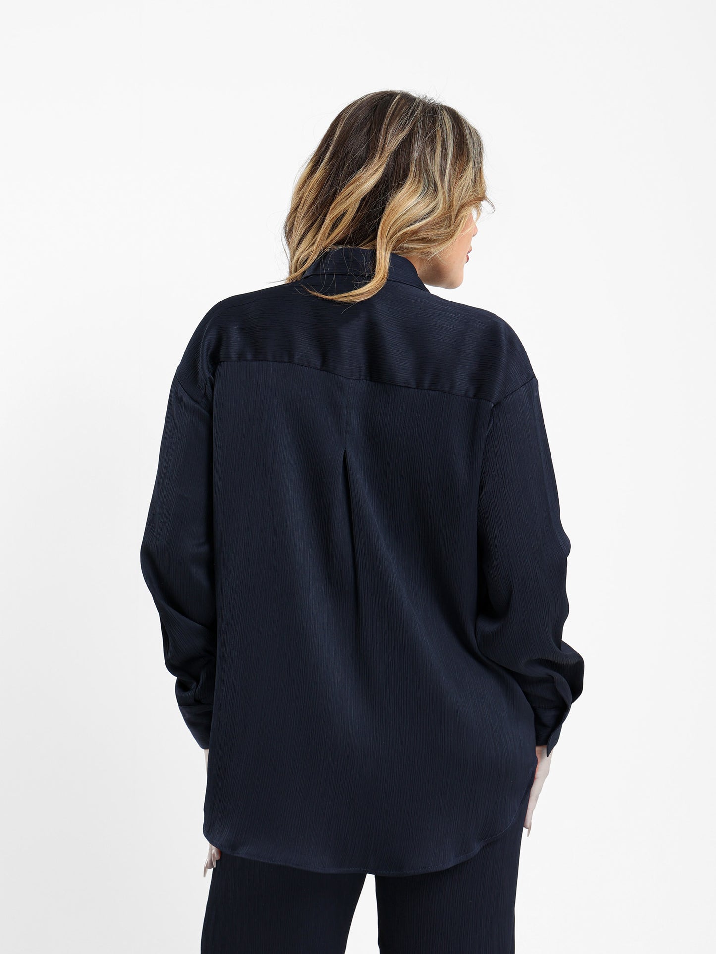 Wrinkled Shirt with Button Closure