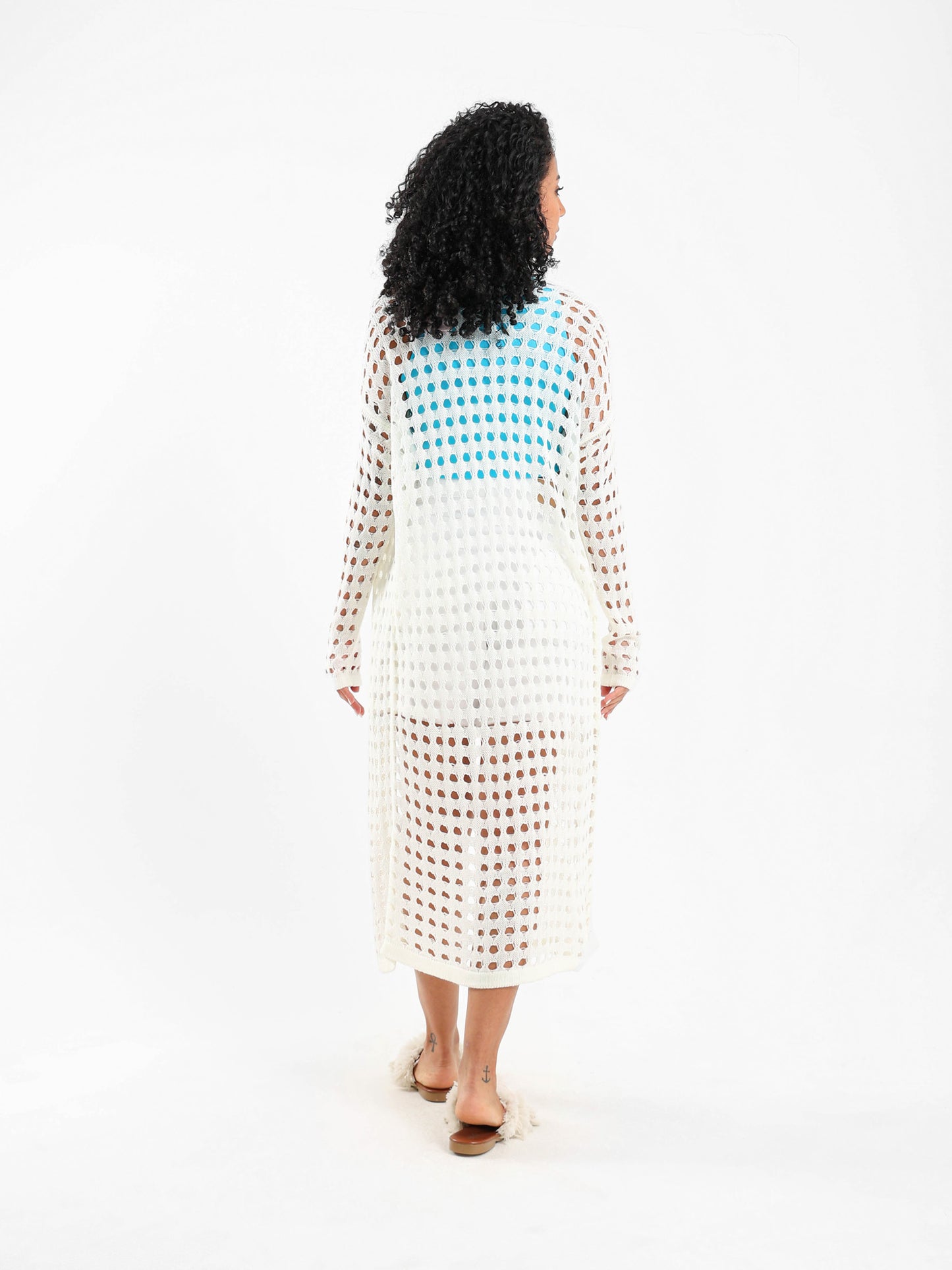Front Open Perforated Cardigan