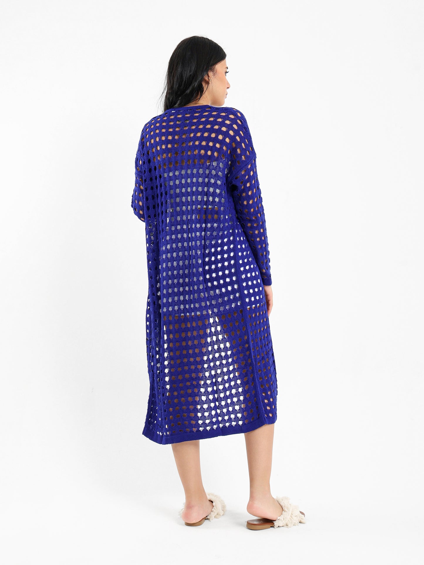 Front Open Perforated Cardigan