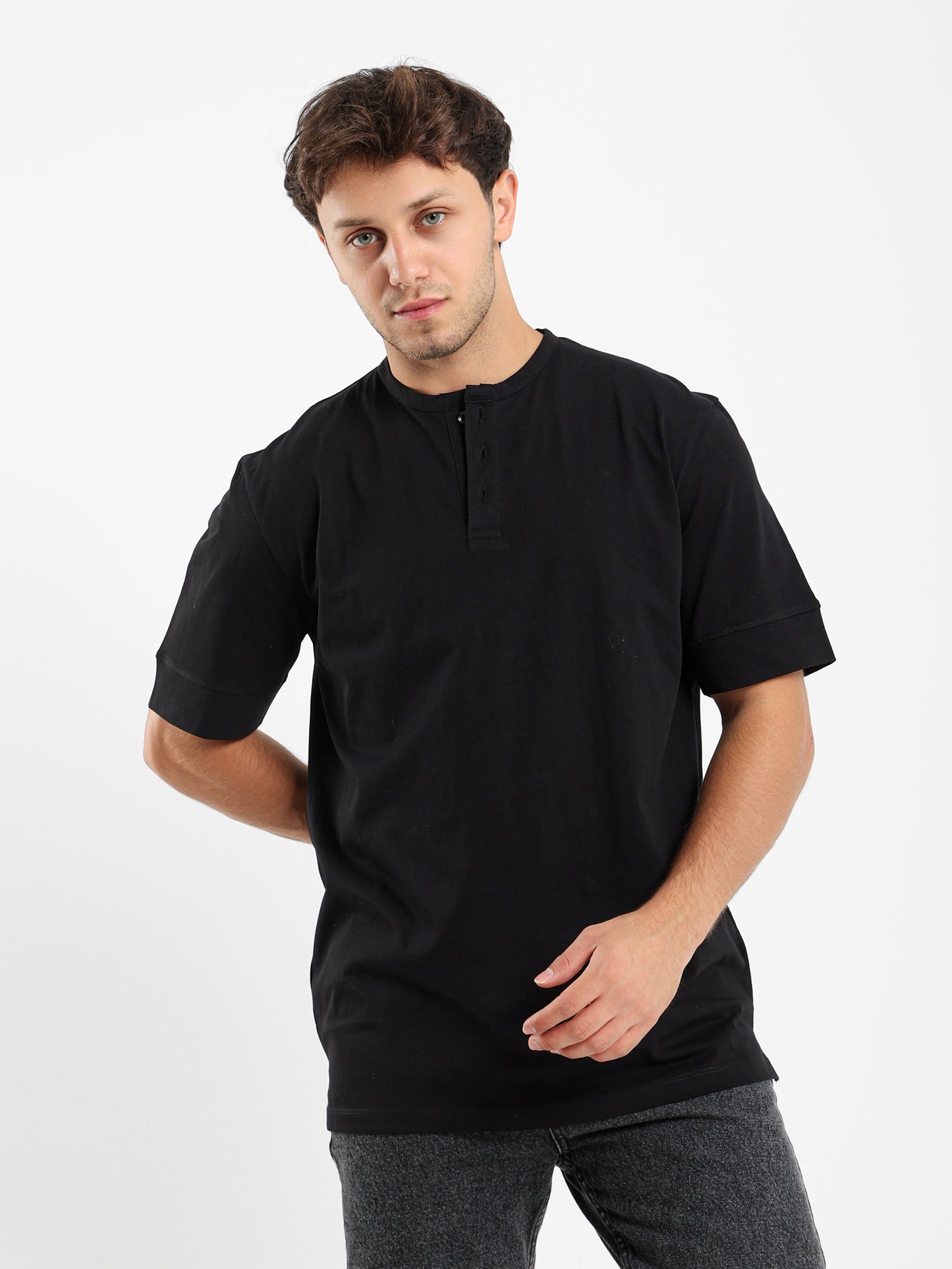 Grandad Collar Polo Shirt