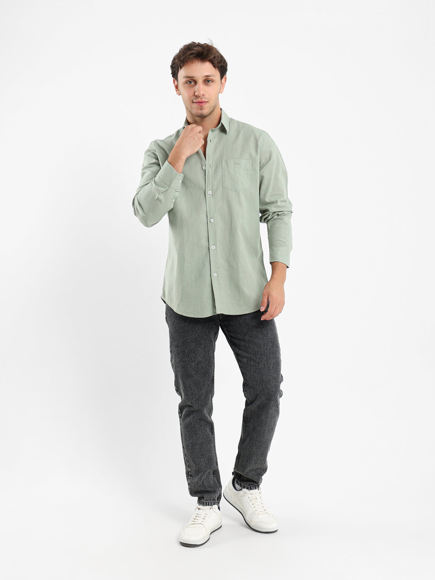 Plain Linen Long Sleeve Shirt