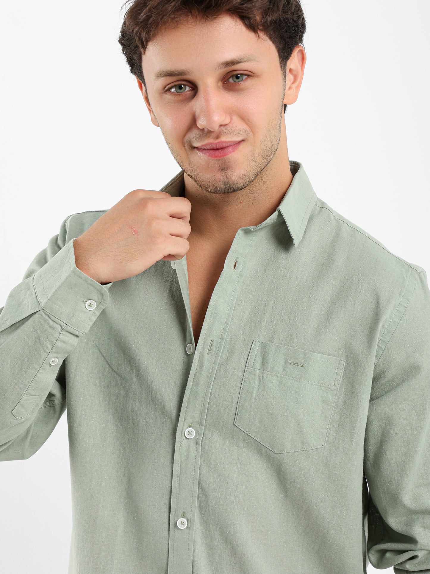Plain Linen Long Sleeve Shirt