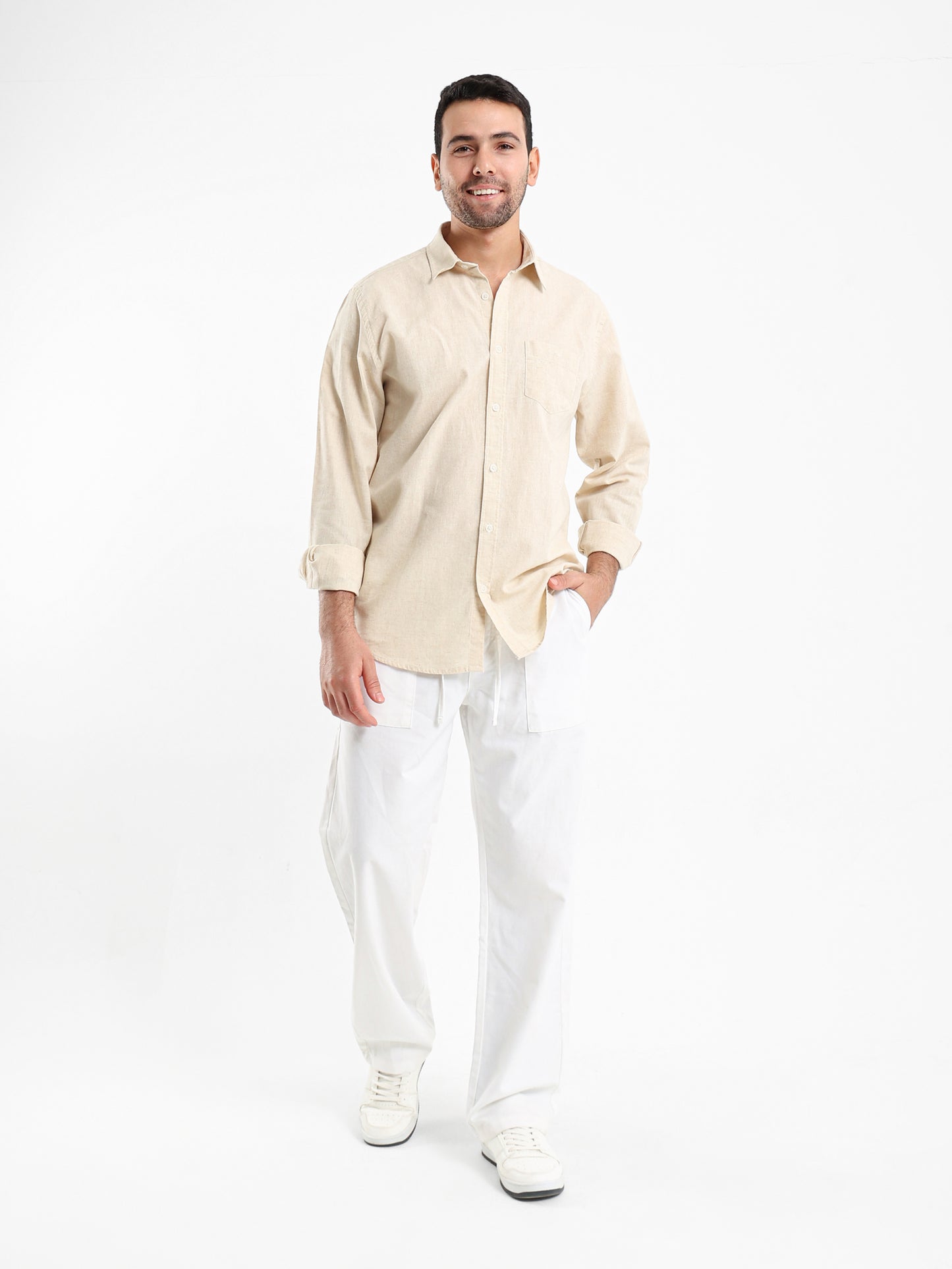 Plain Linen Long Sleeve Shirt