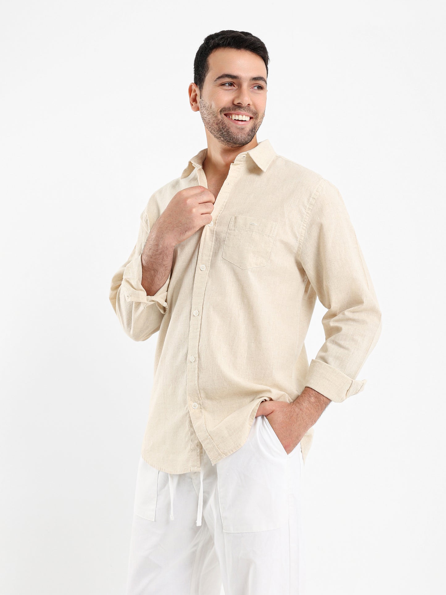 Plain Linen Long Sleeve Shirt