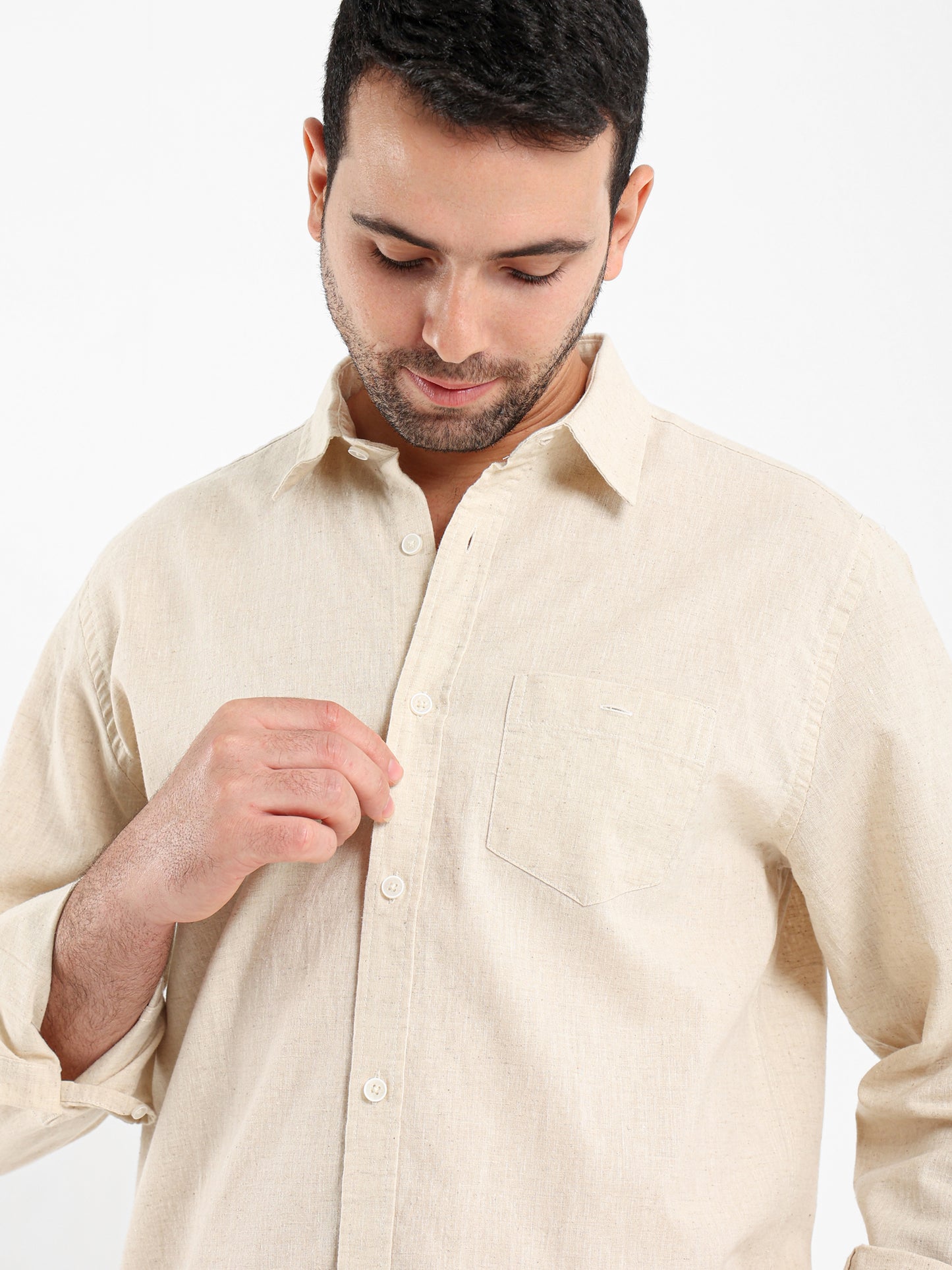 Plain Linen Long Sleeve Shirt