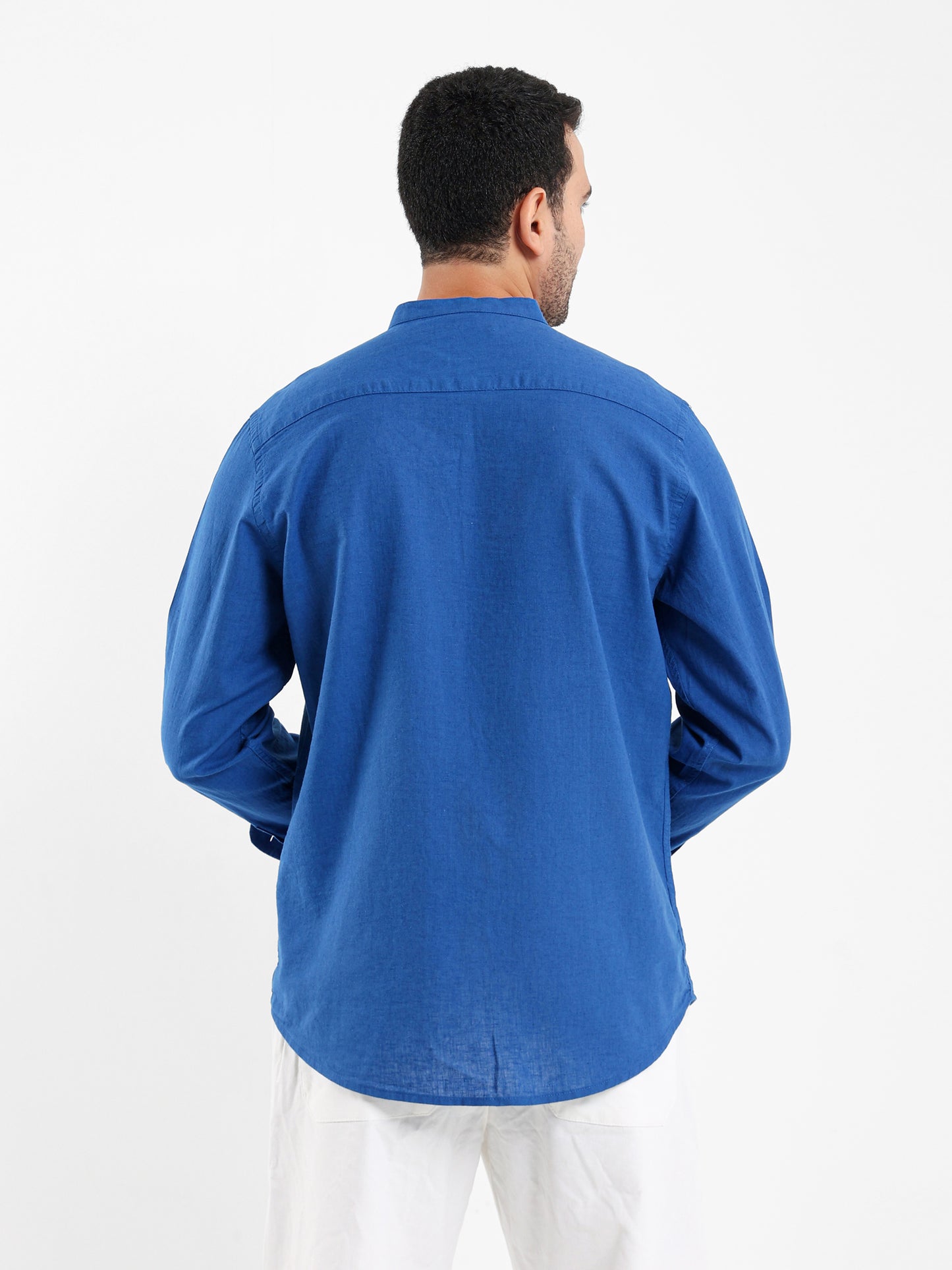 Chinese Collar Long Sleeve Shirt