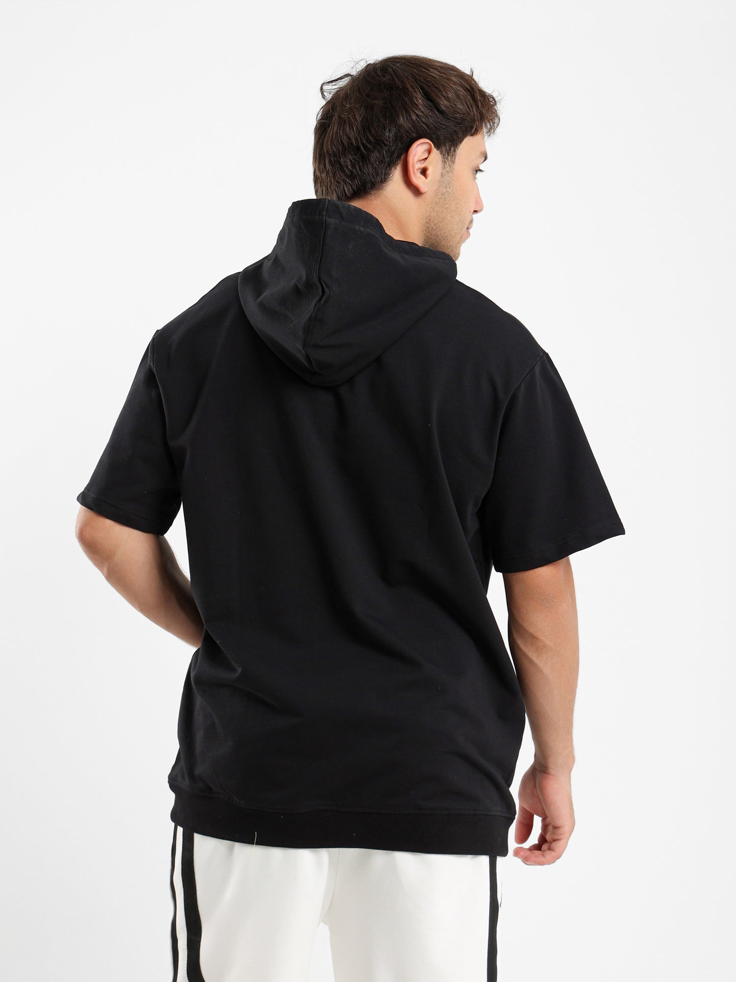 Short Sleeves Printed Hoodie