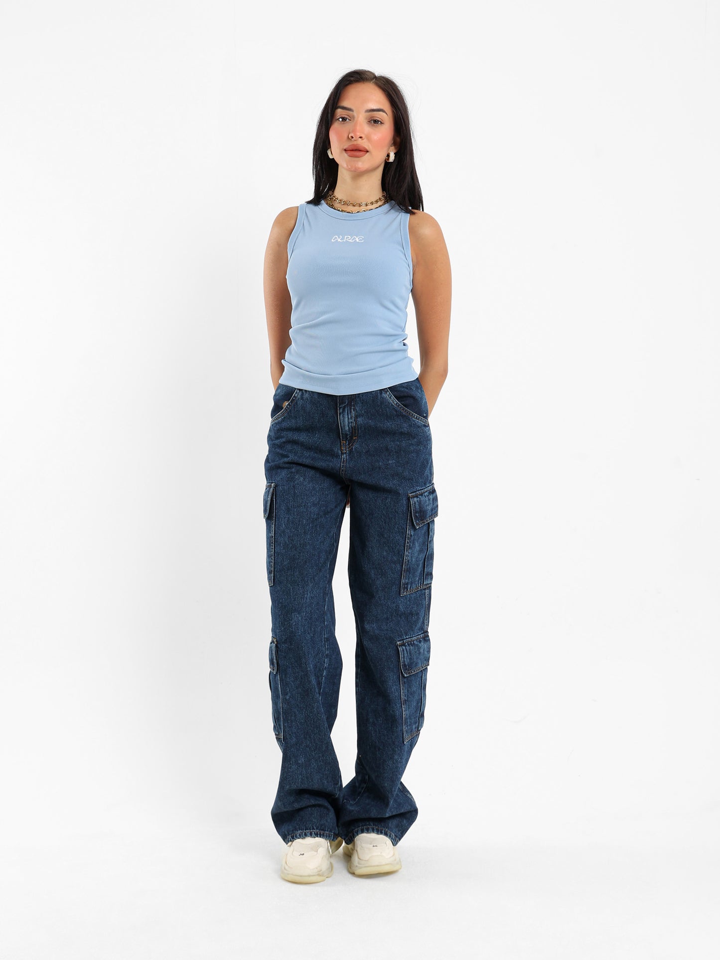 Embroidered Cropped Halter neck Tee