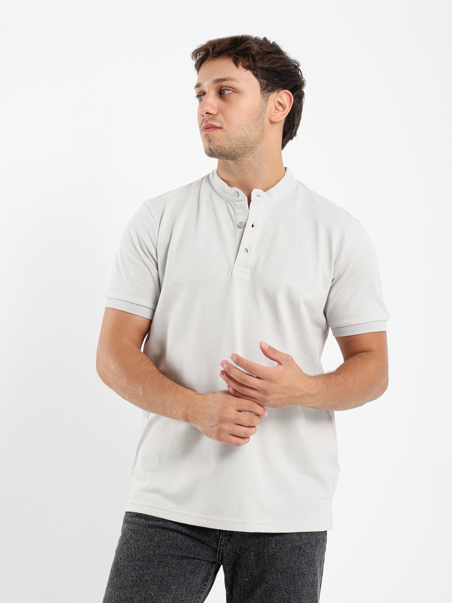 Grandad Collar Polo Shirt