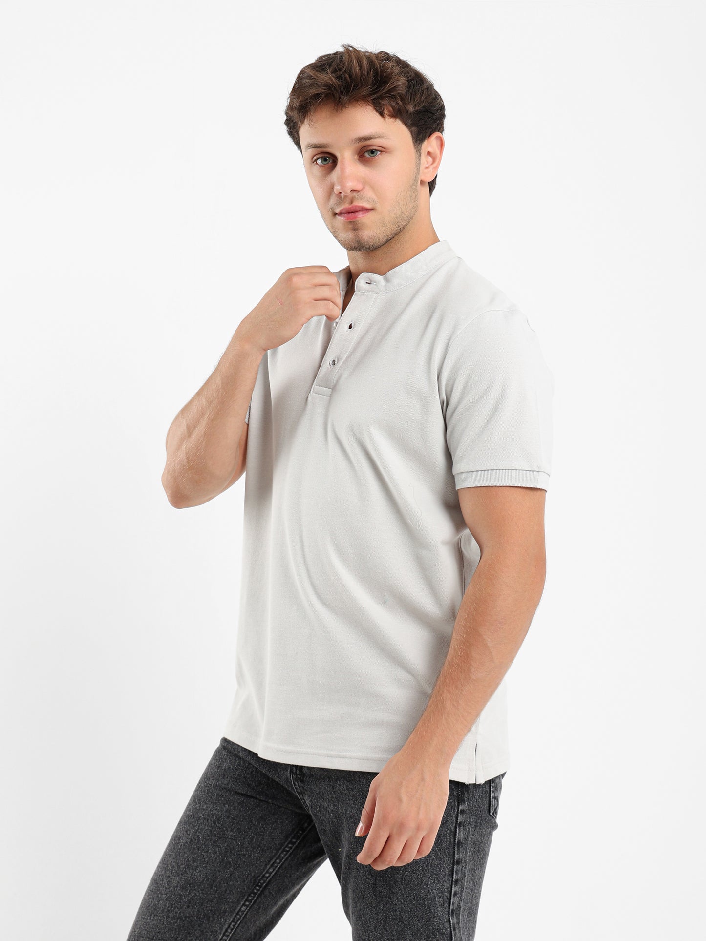 Grandad Collar Polo Shirt