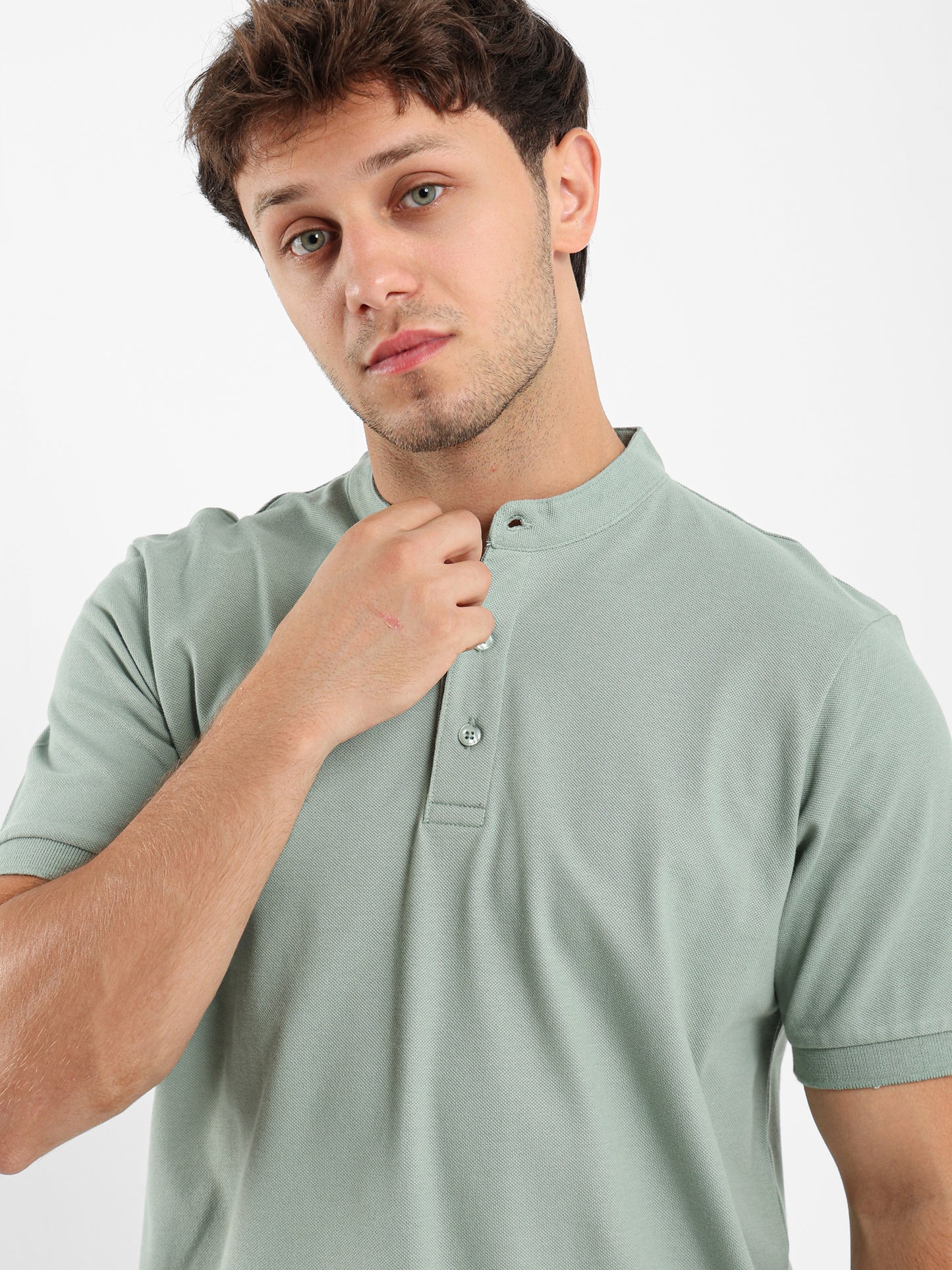 Grandad Collar Polo Shirt
