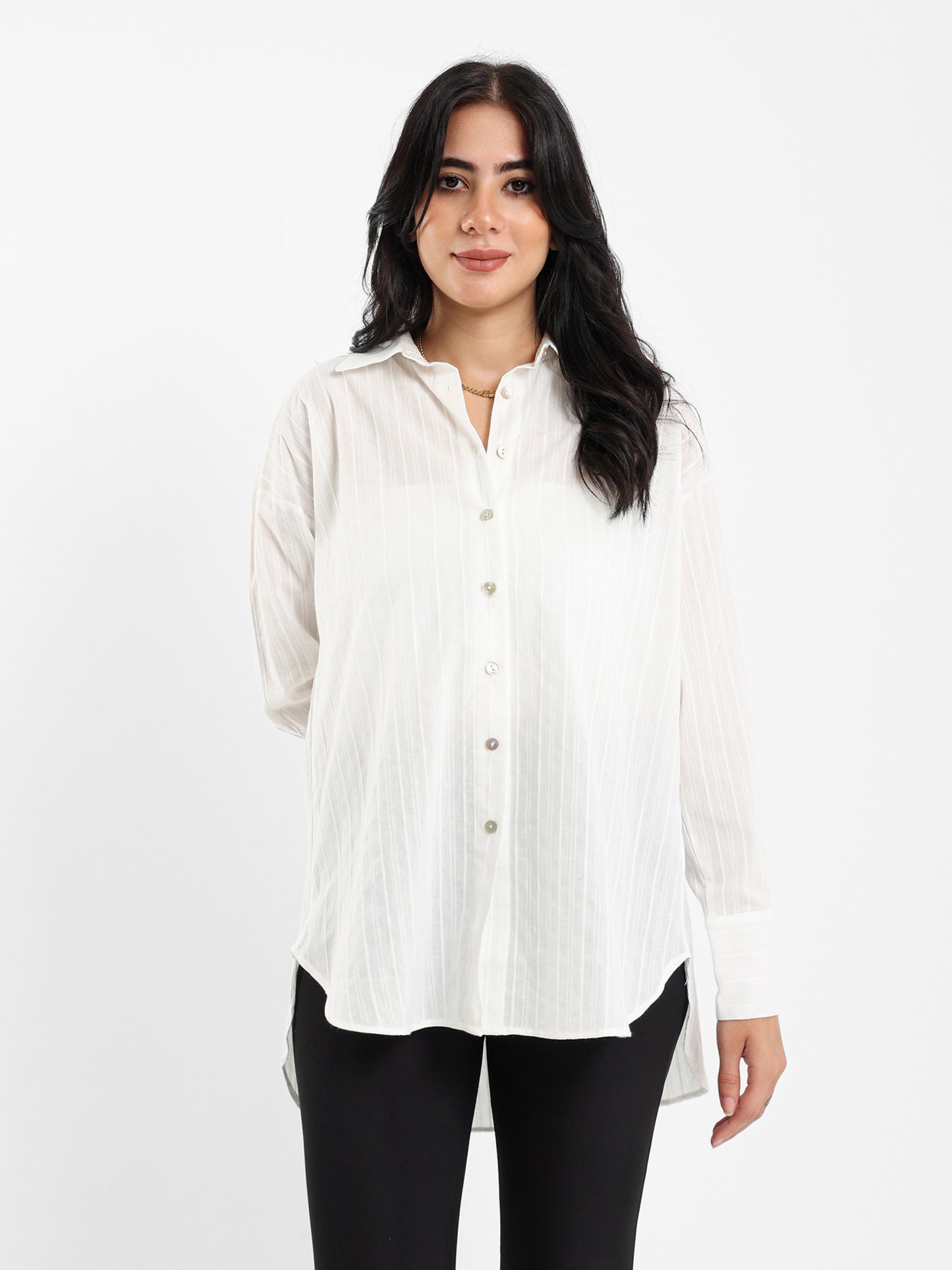 Embroidered Lines Loose Shirt