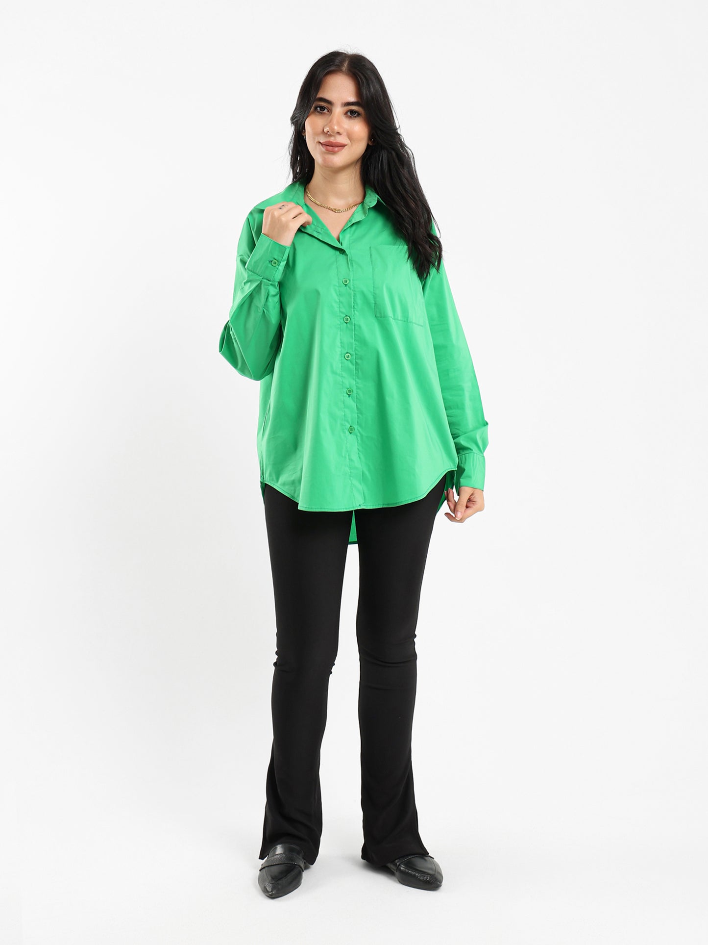 Oversized Plain Poplin Shirt