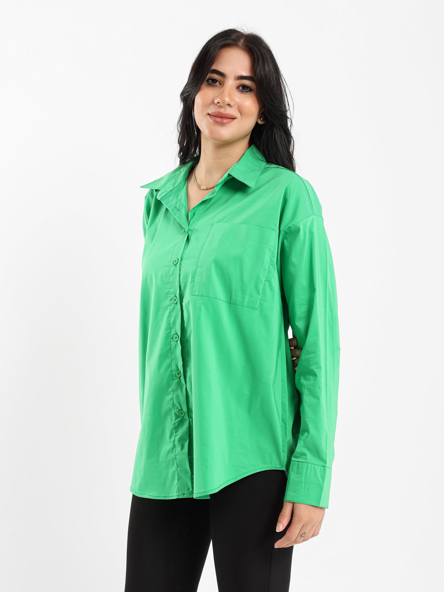 Oversized Plain Poplin Shirt