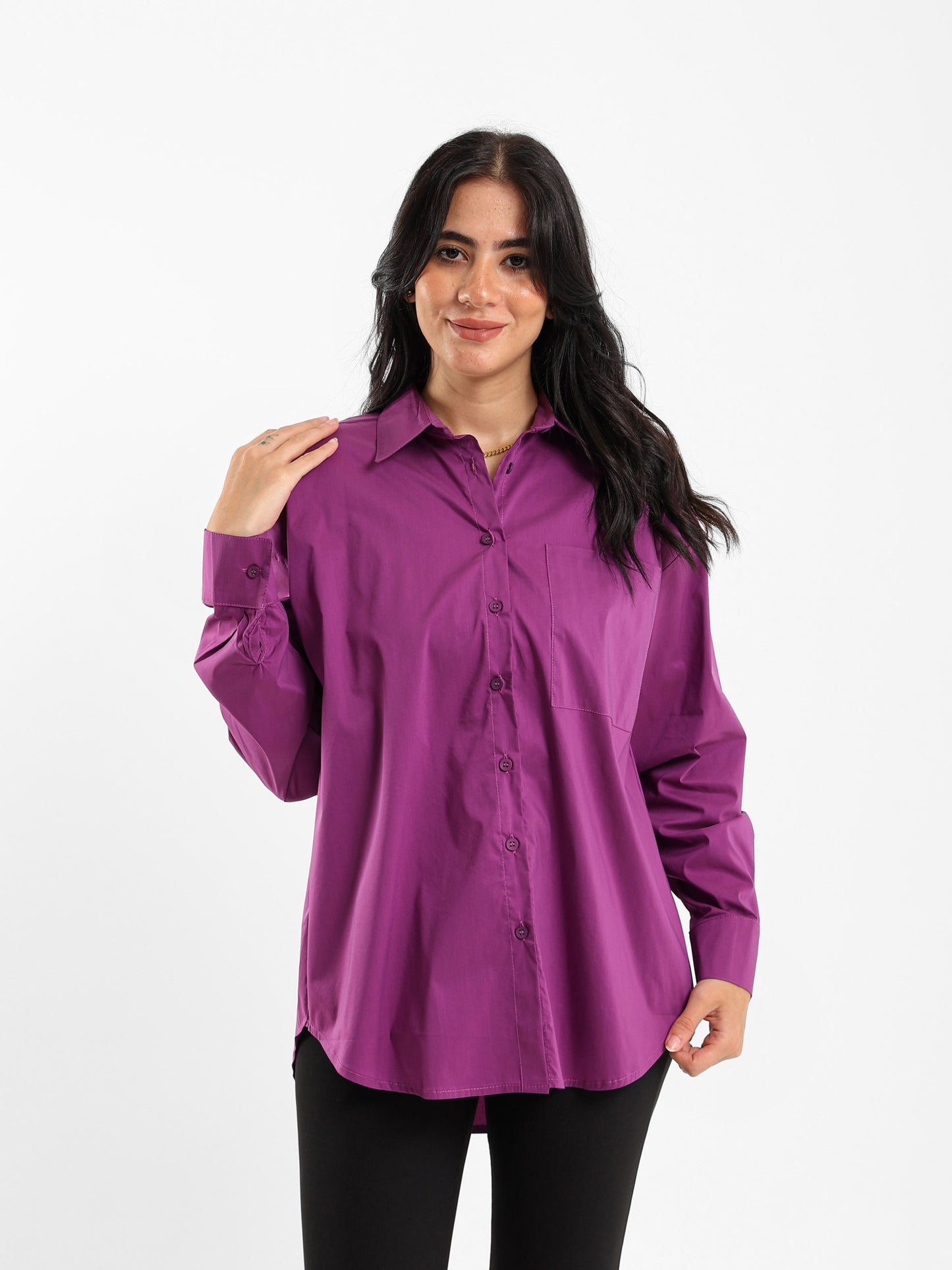 Oversized Plain Poplin Shirt