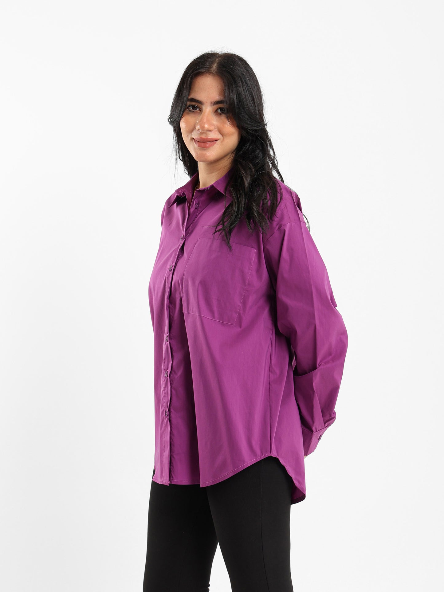 Oversized Plain Poplin Shirt