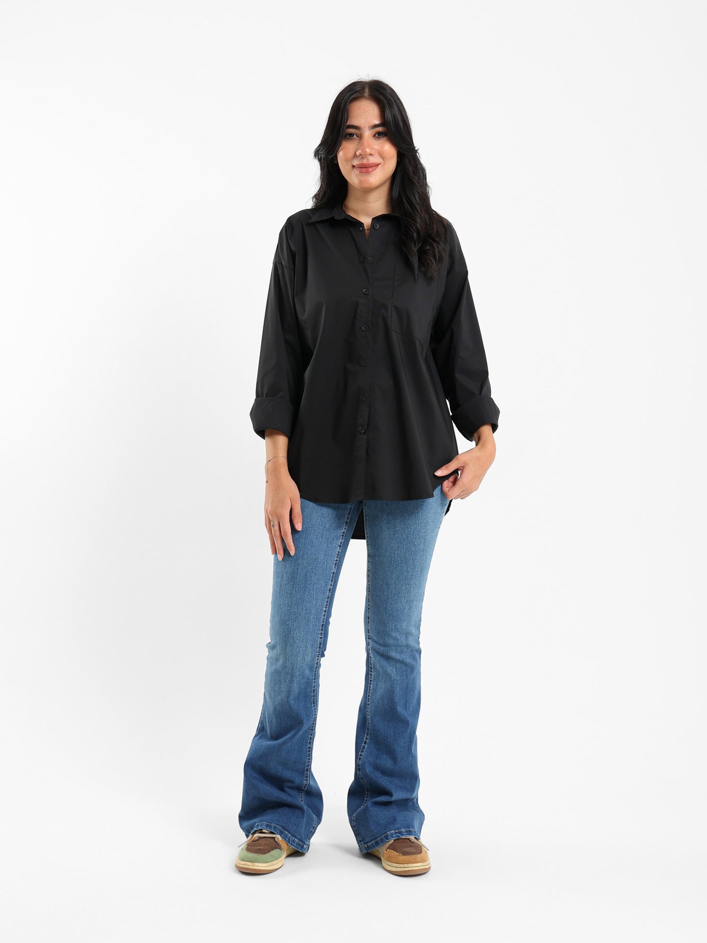 Oversized Plain Poplin Shirt