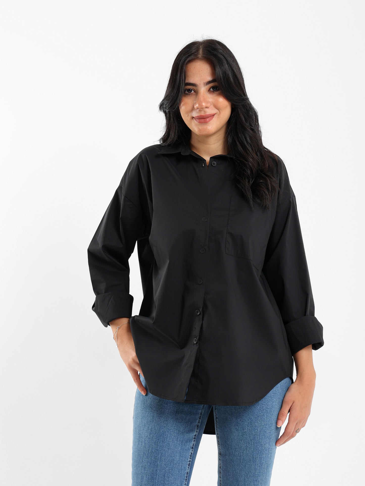 Oversized Plain Poplin Shirt