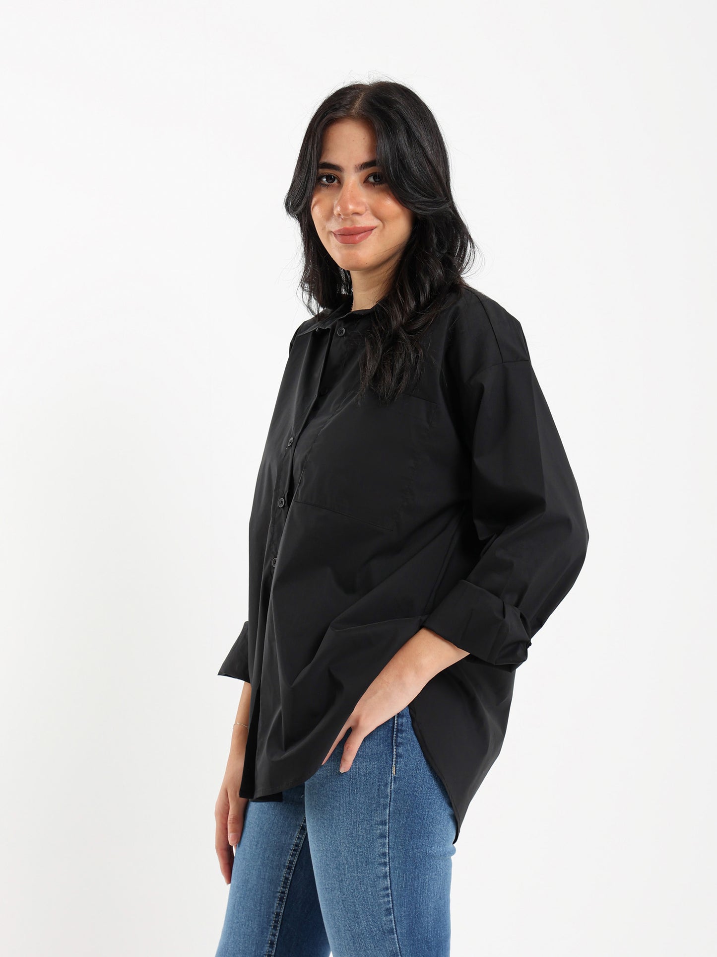 Oversized Plain Poplin Shirt