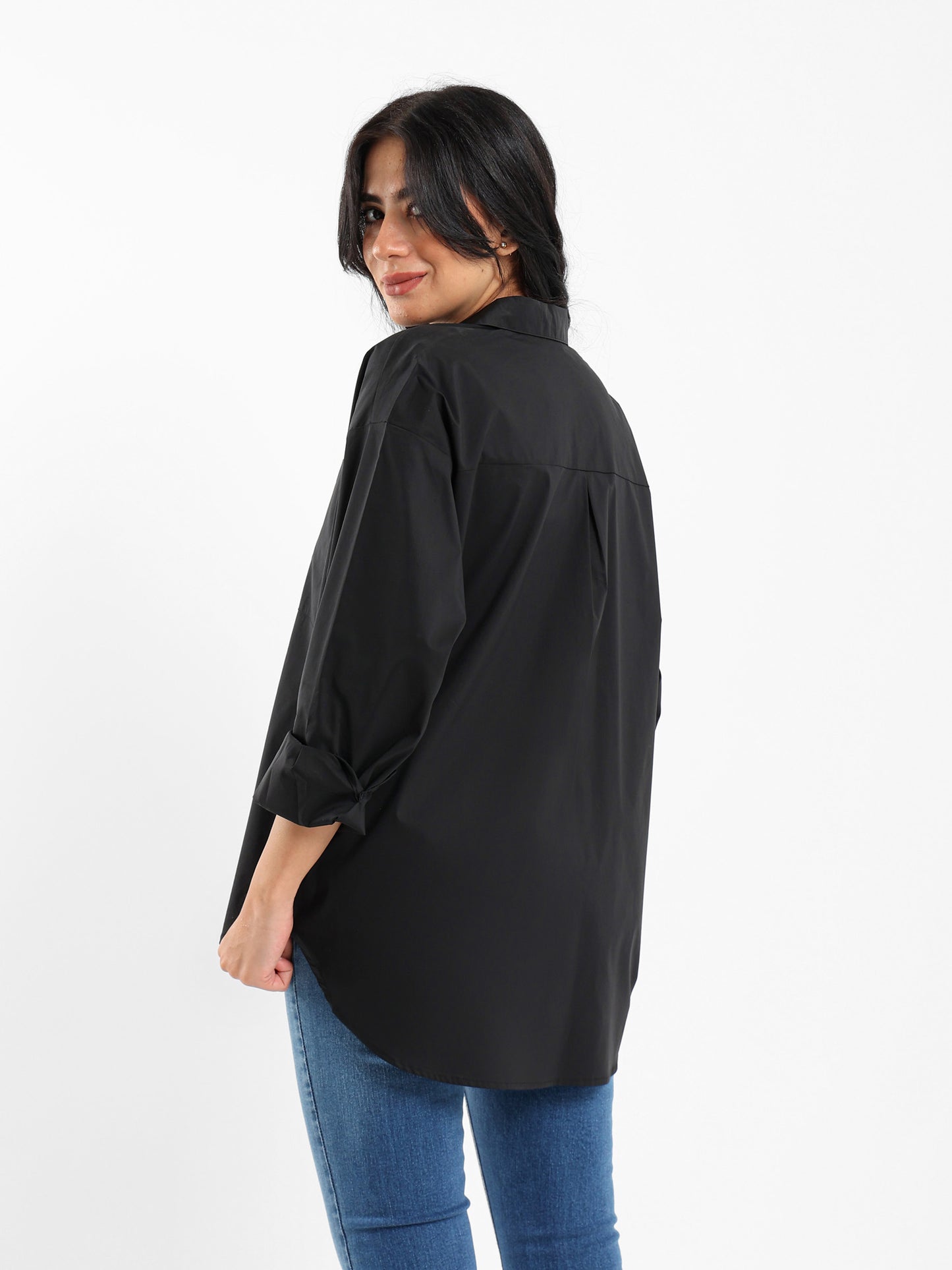 Oversized Plain Poplin Shirt