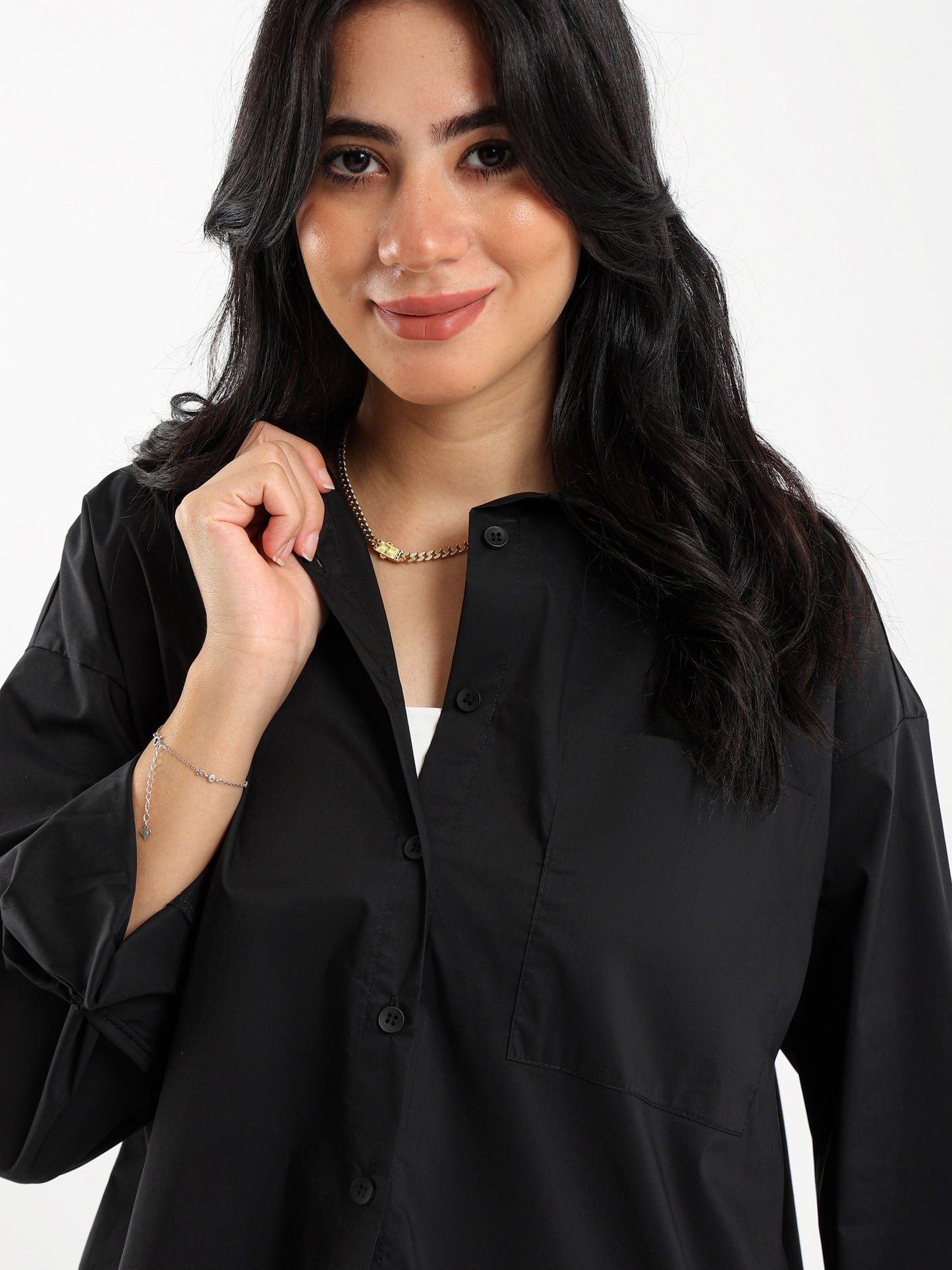 Oversized Plain Poplin Shirt