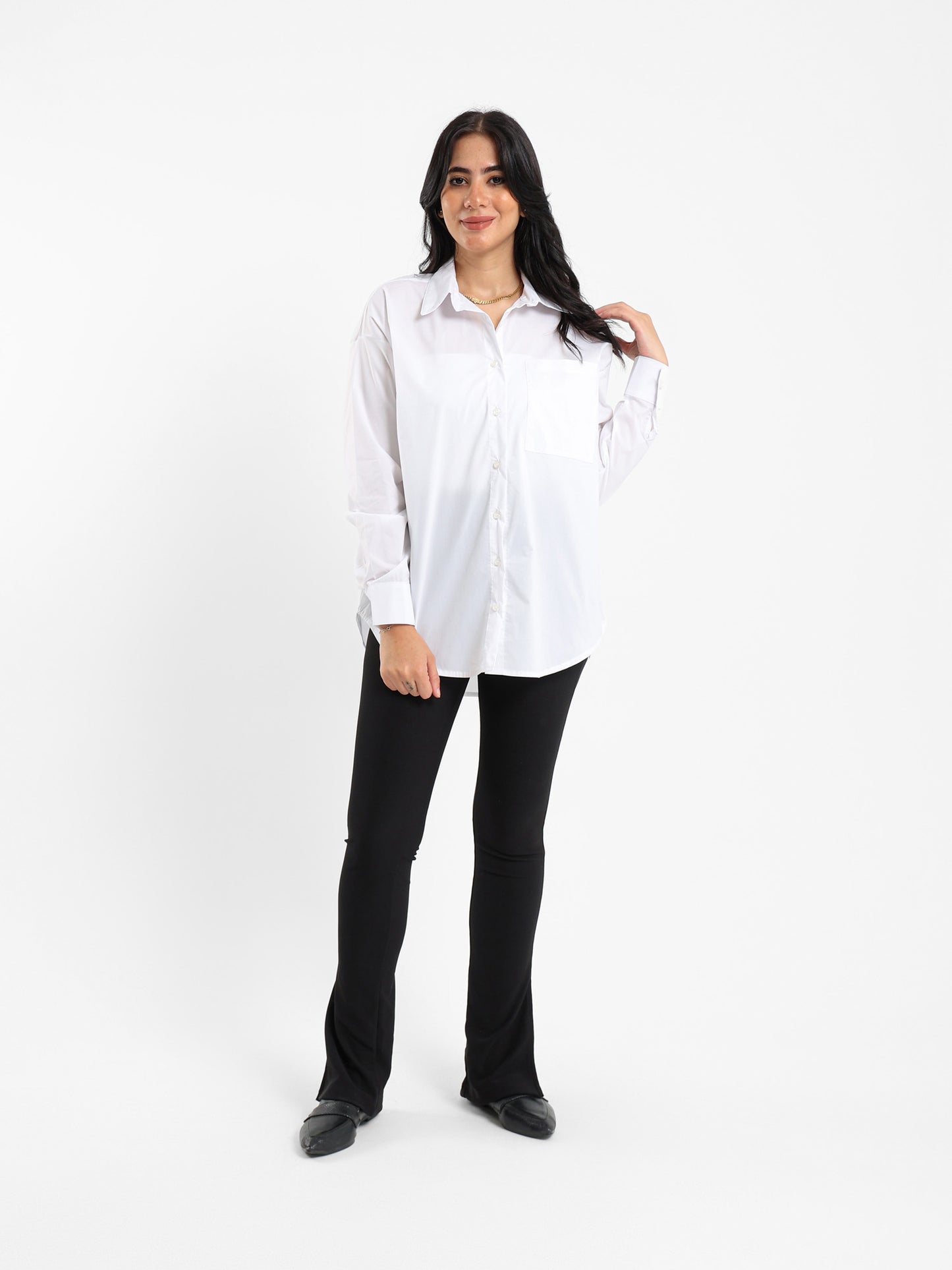 Oversized Plain Poplin Shirt