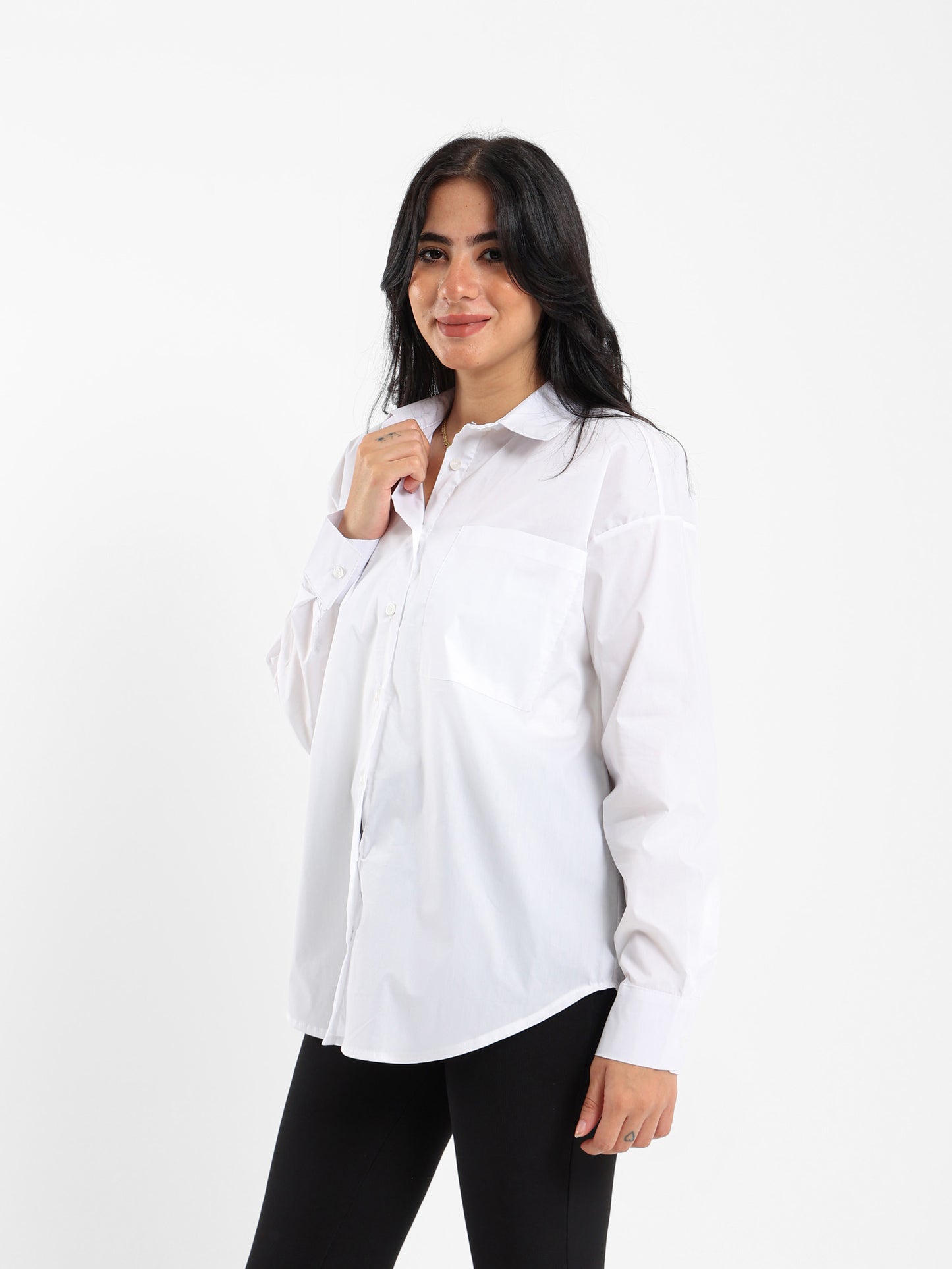 Oversized Plain Poplin Shirt