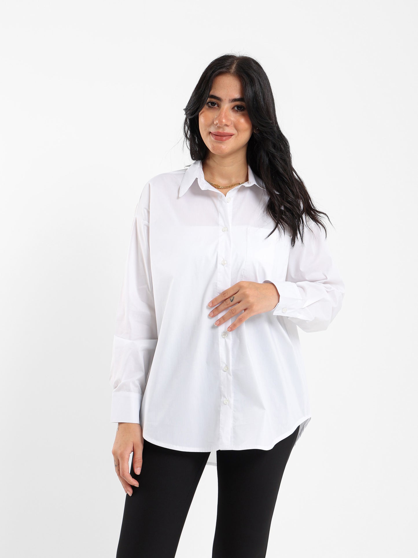 Oversized Plain Poplin Shirt