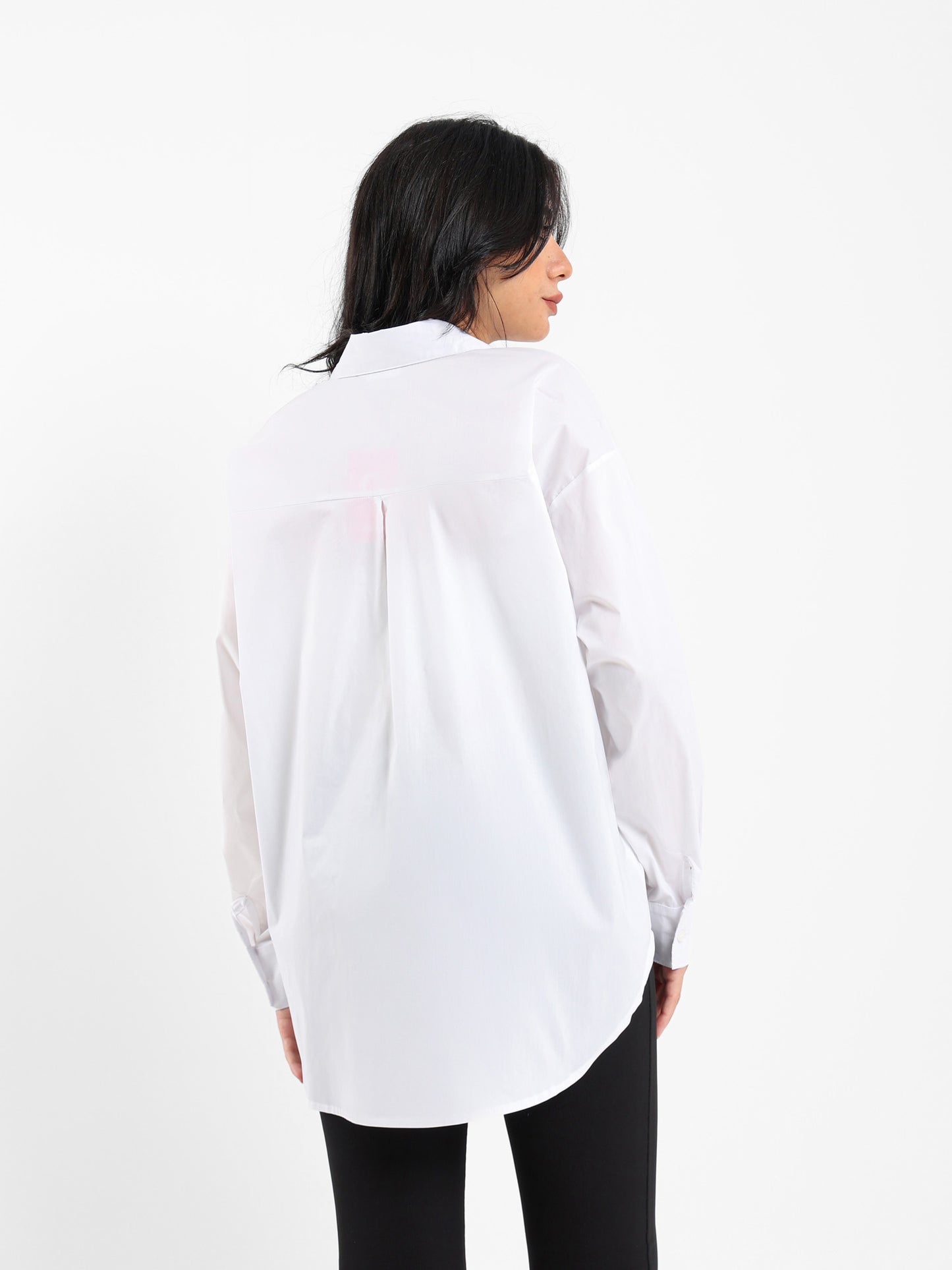 Oversized Plain Poplin Shirt