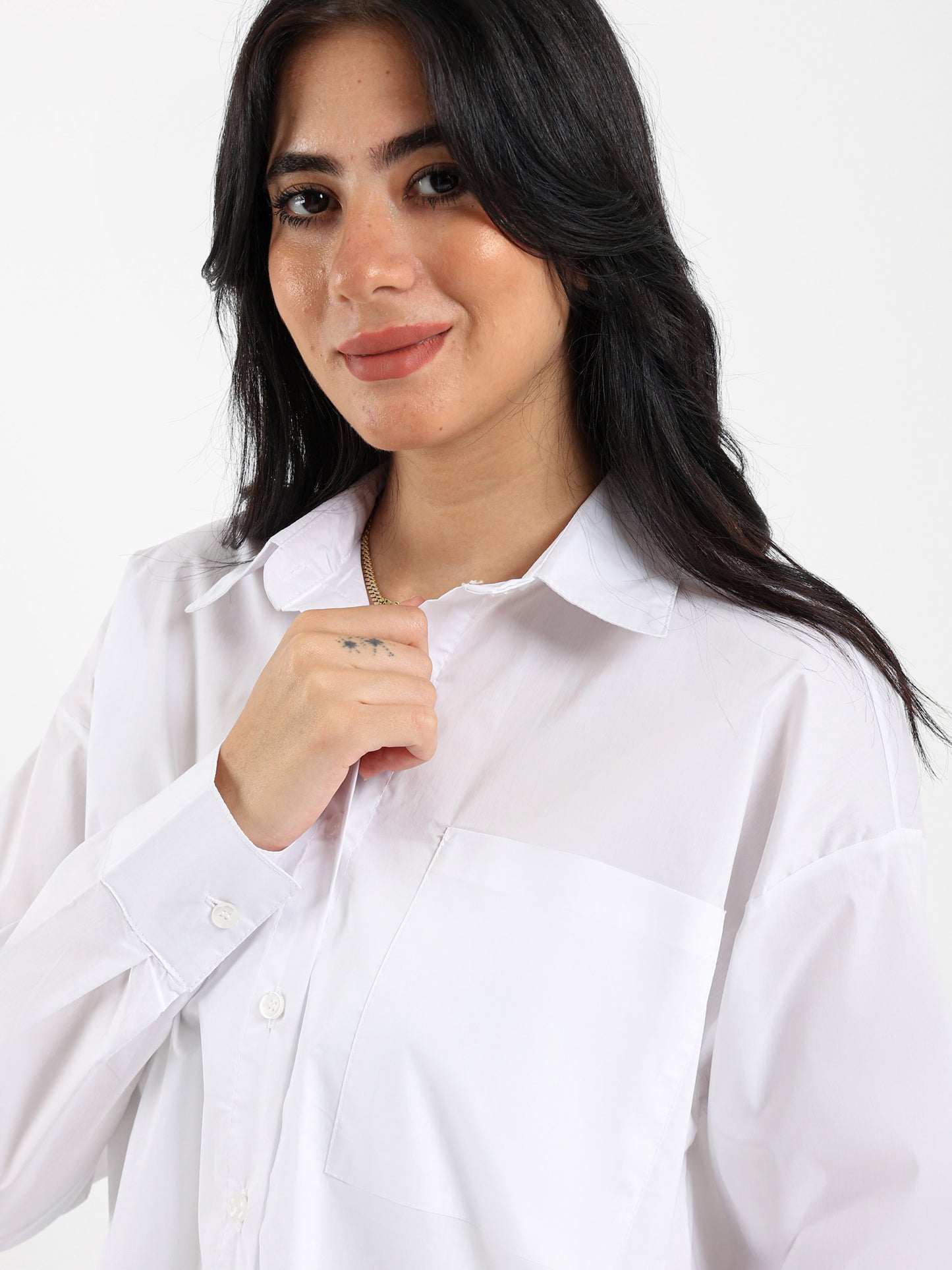 Oversized Plain Poplin Shirt