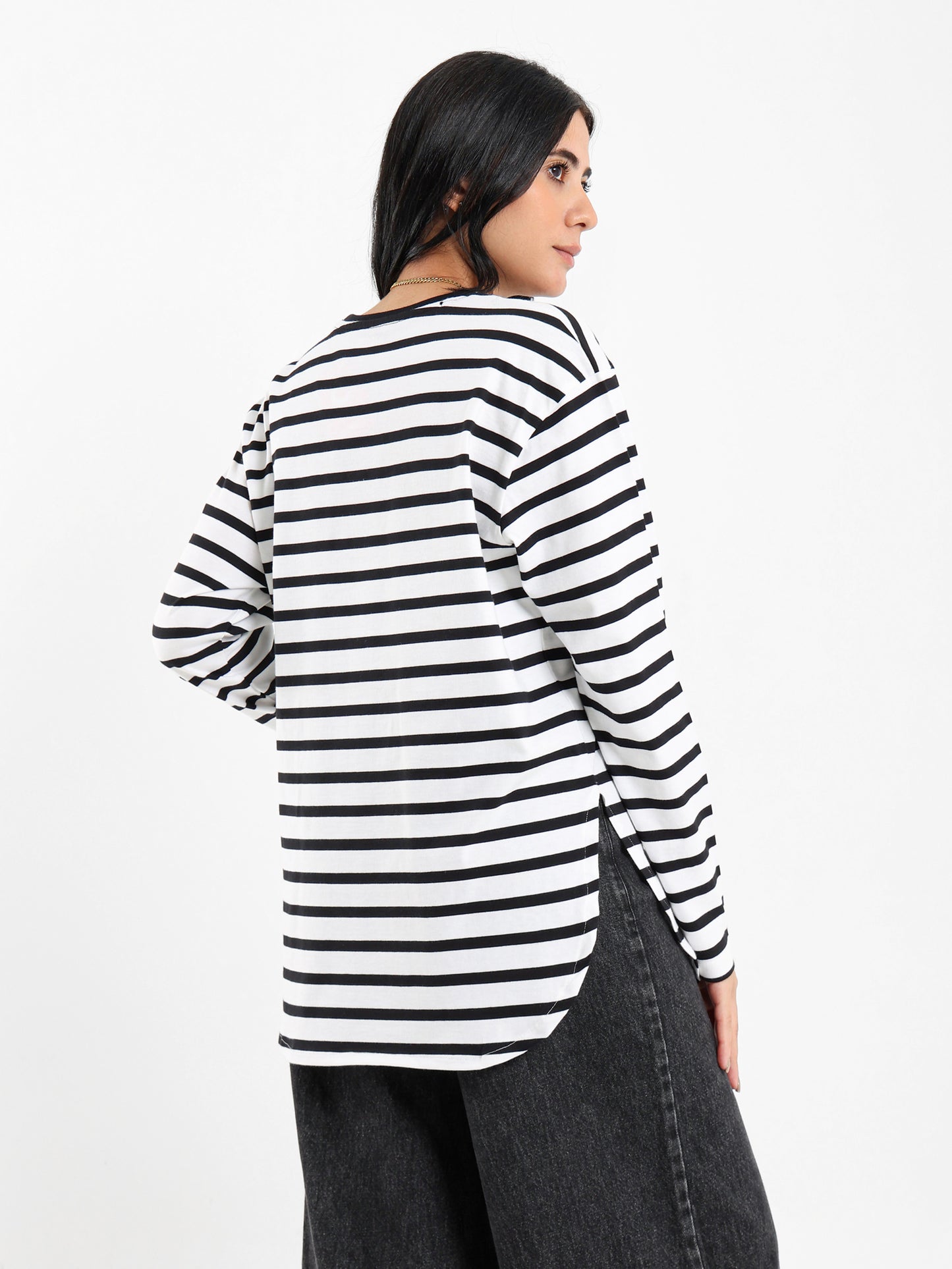 Striped T-shirt with Embroidery