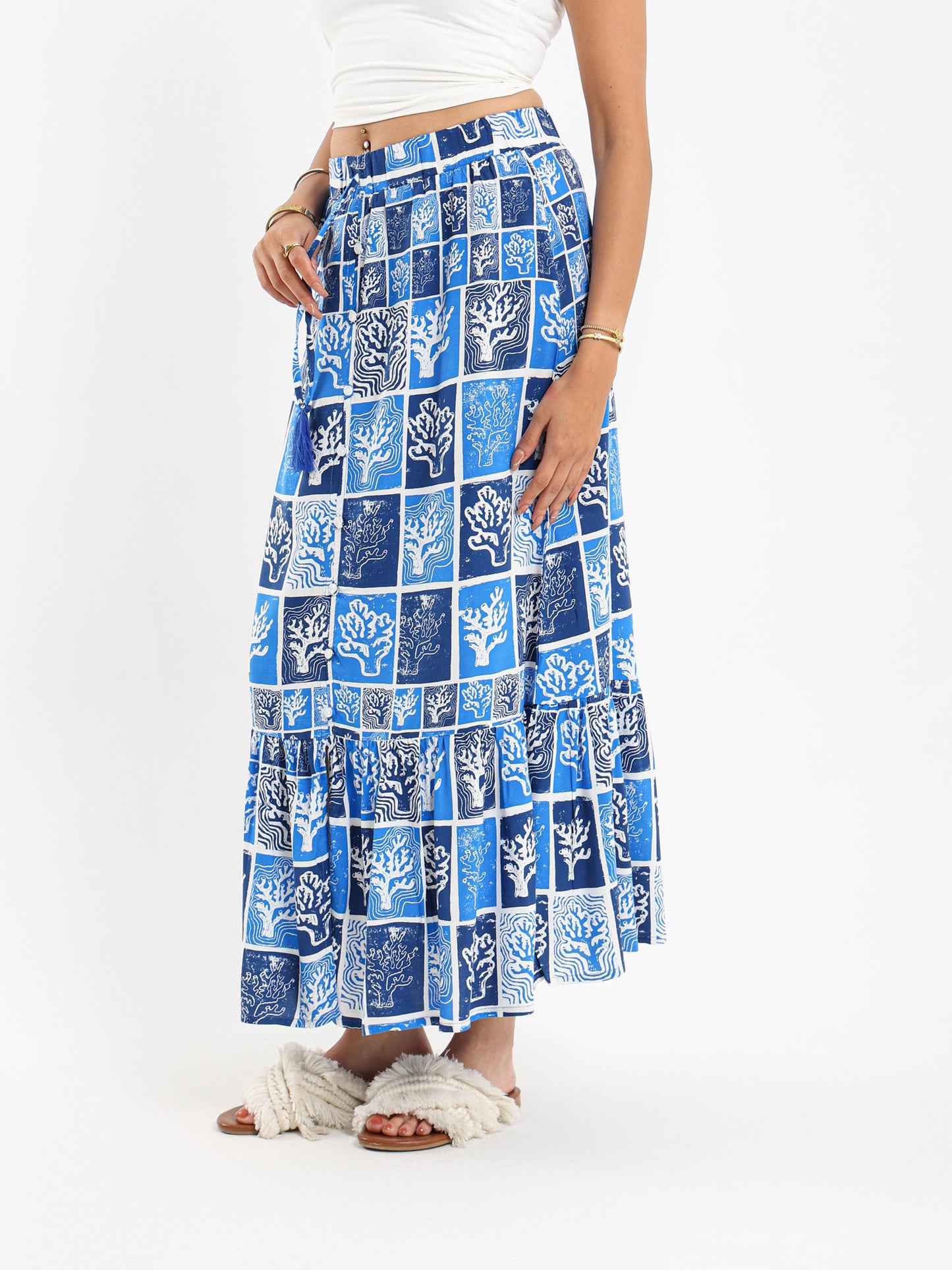 Printed Tiered Skirt