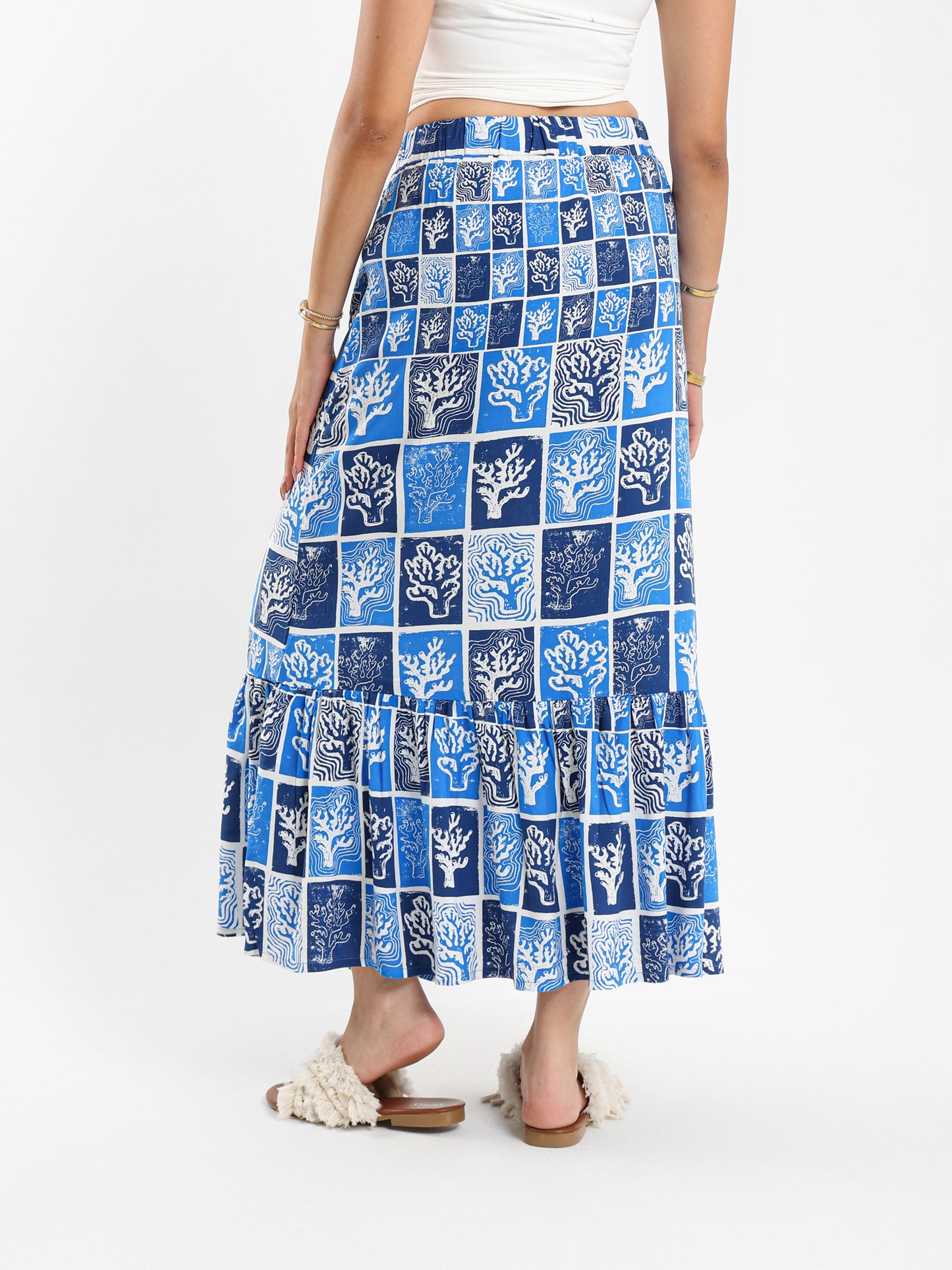 Printed Tiered Skirt