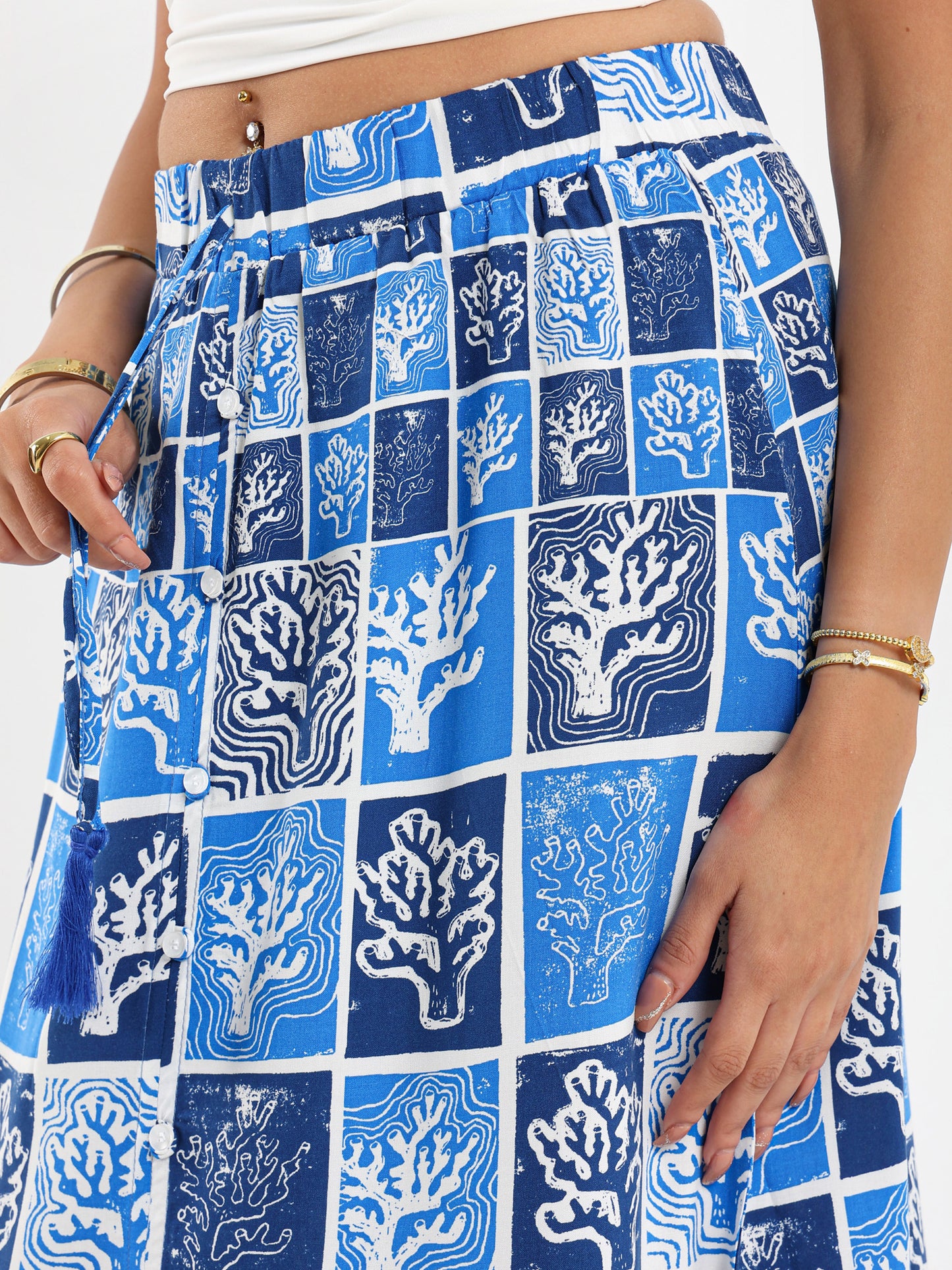 Printed Tiered Skirt