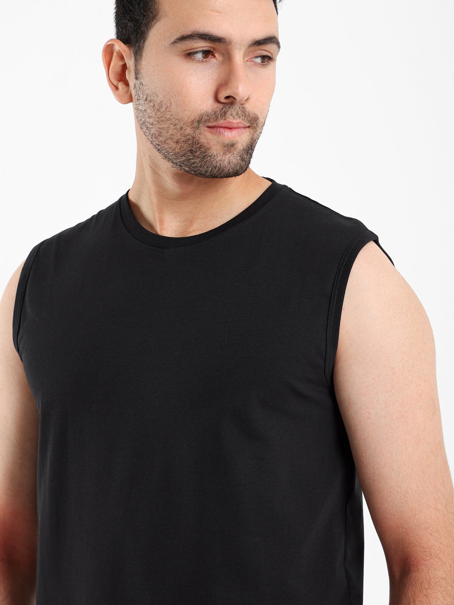 Basic Crew Neck Sleeveless T-Shirt