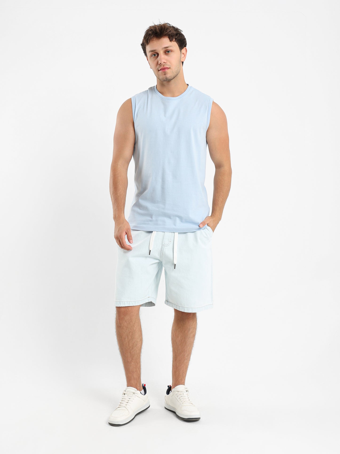 Basic Crew Neck Sleeveless T-Shirt