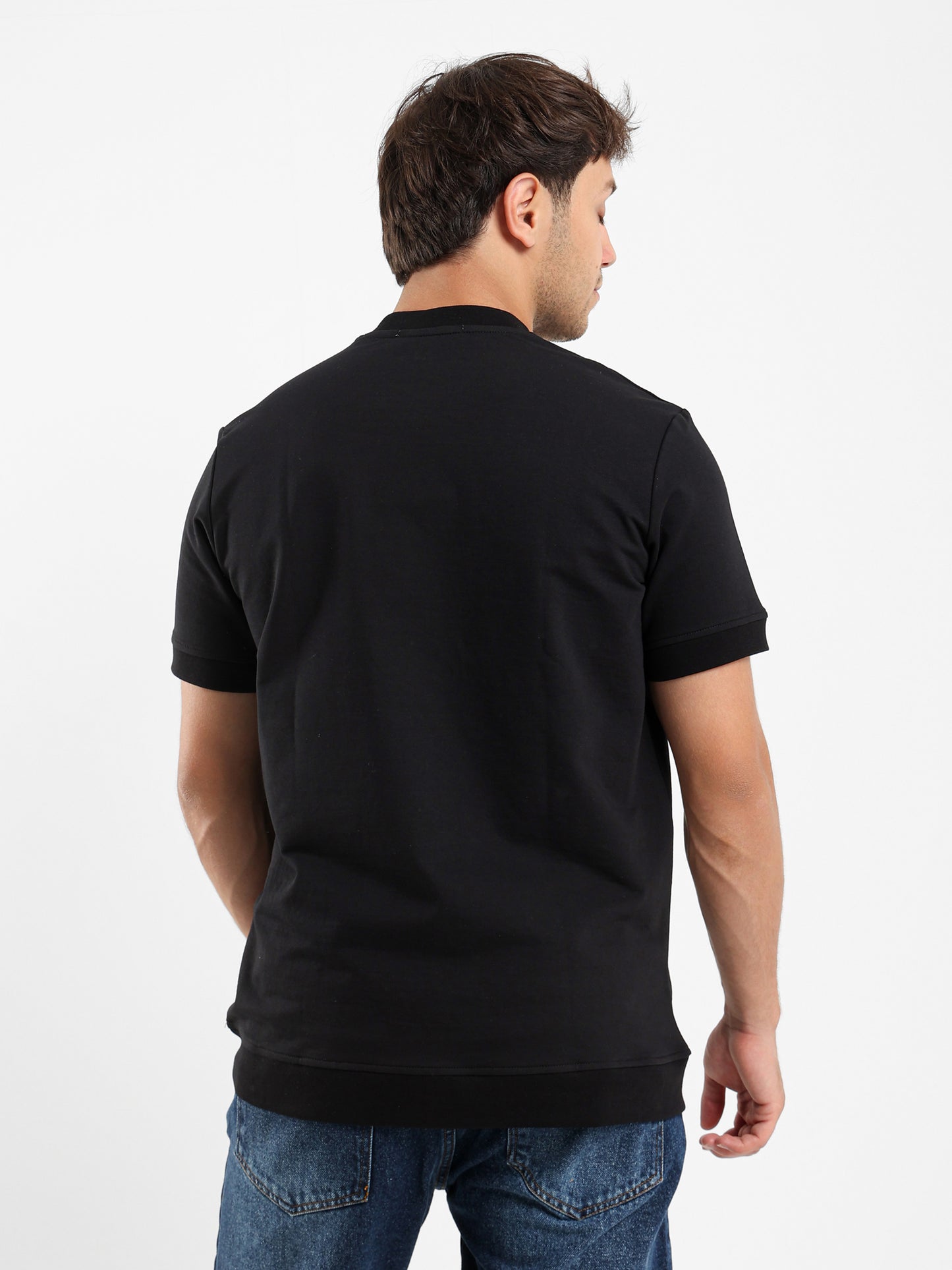 Ribbed Hem Short Sleeves Sweatshirt