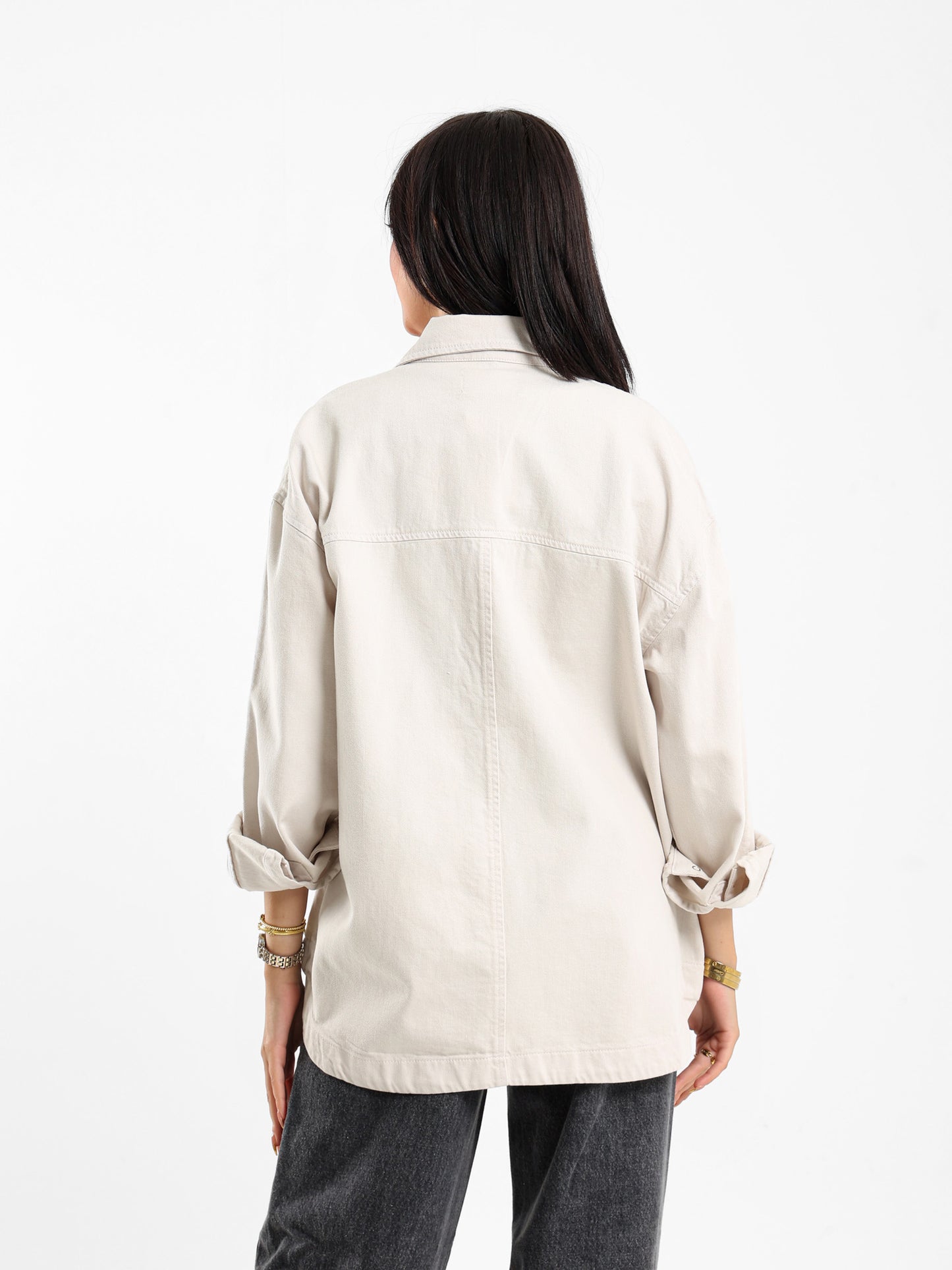 Oversized Gabardine Overshirt Jacket