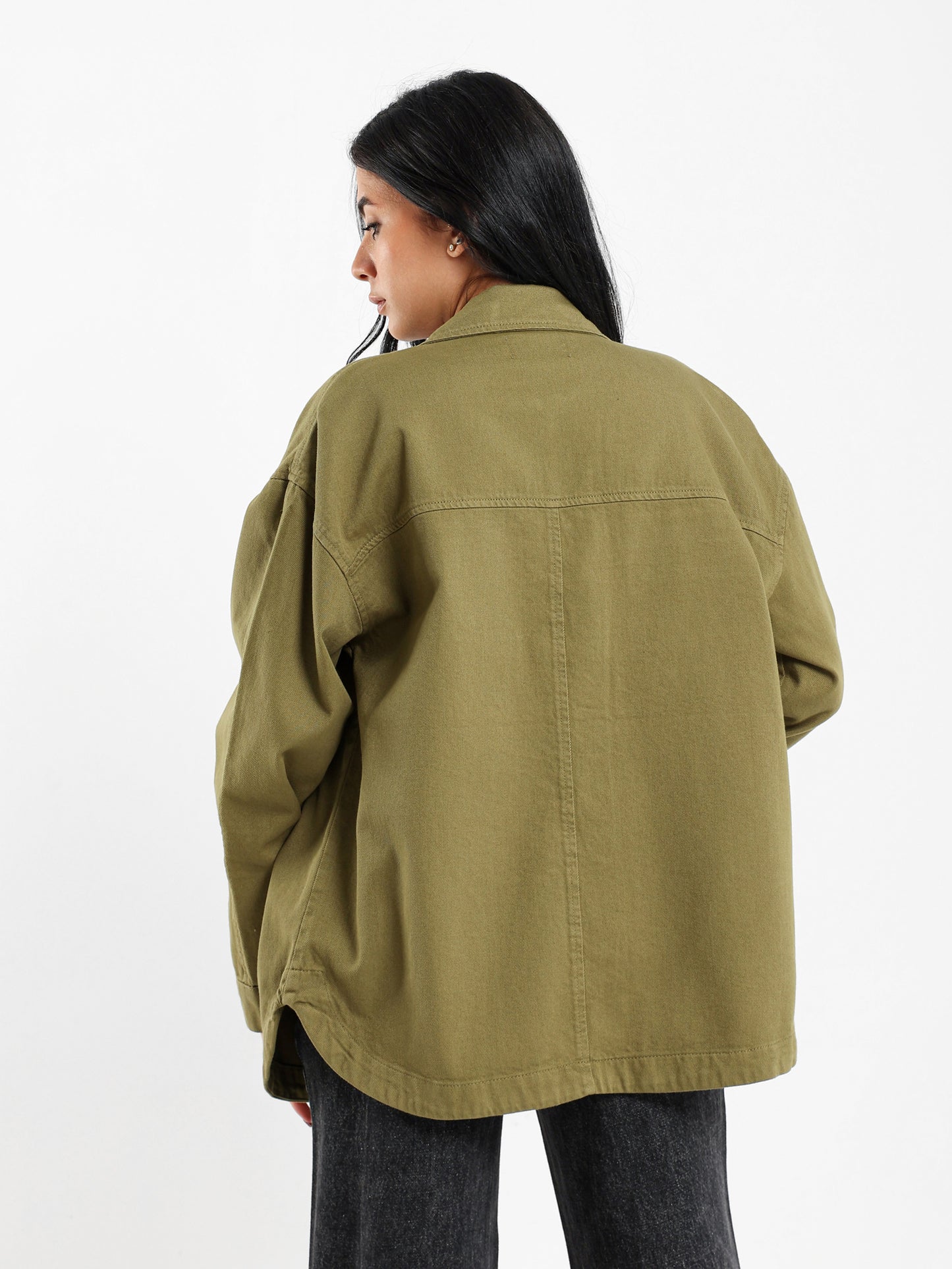 Oversized Gabardine Overshirt Jacket