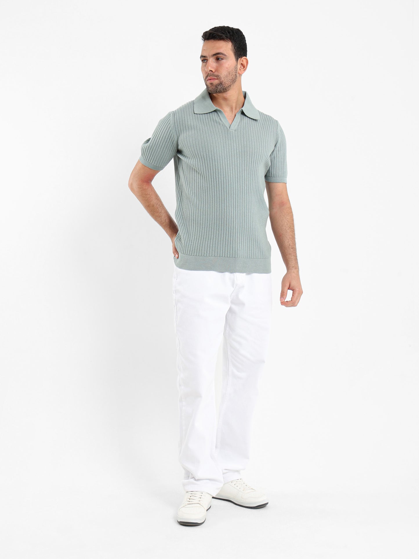 Ribbed Polo Shirt
