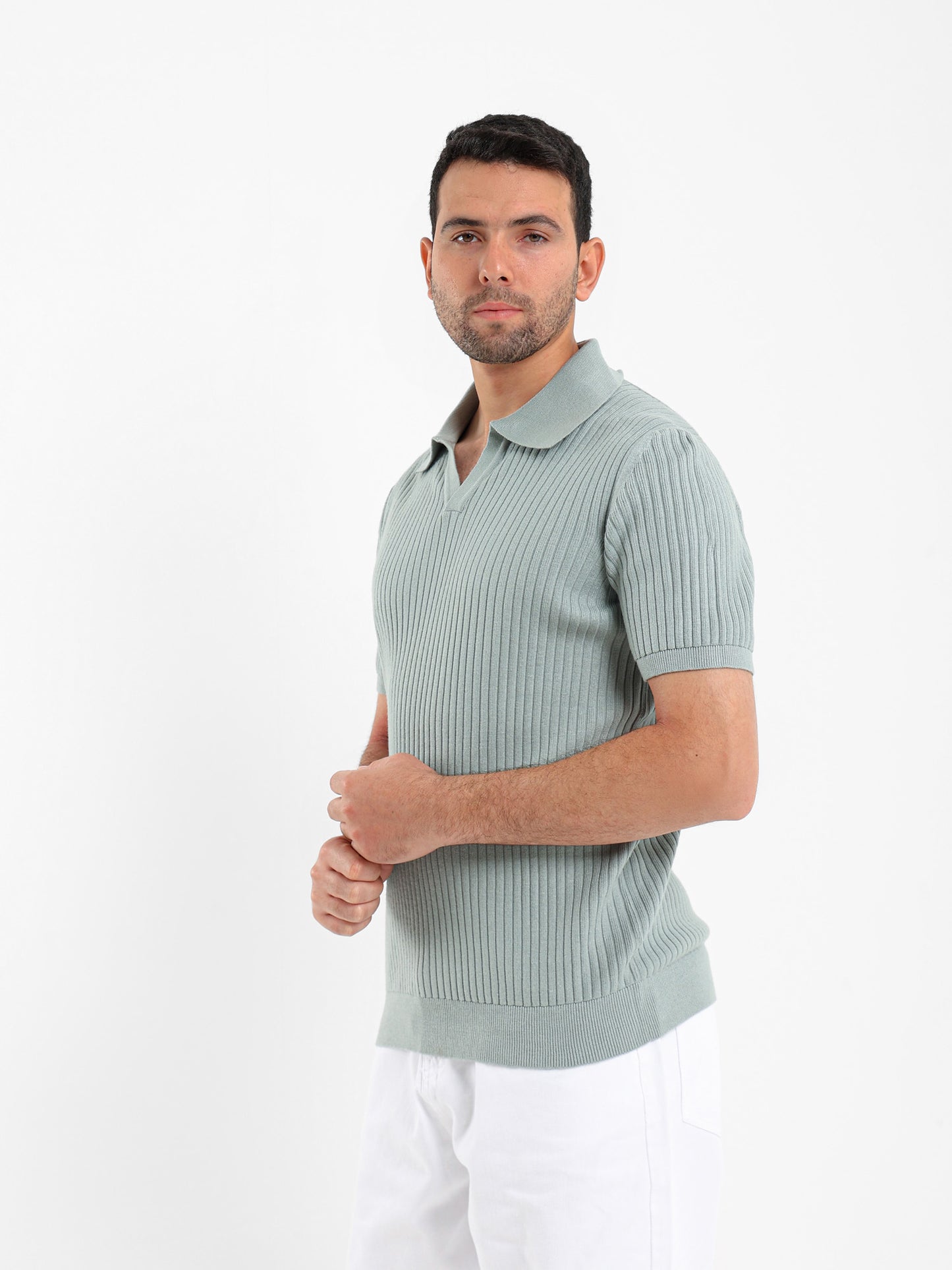 Ribbed Polo Shirt