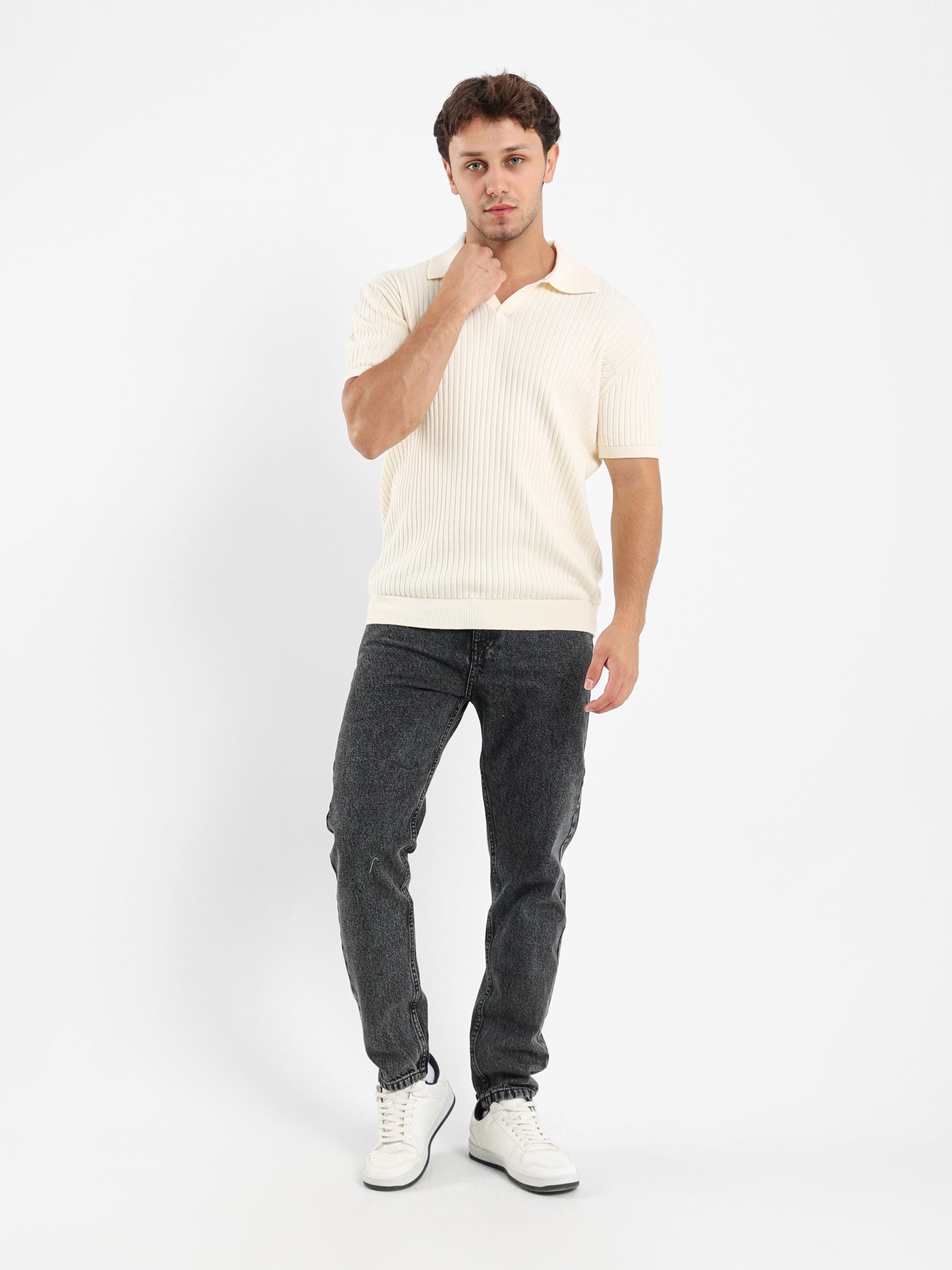 Ribbed Polo Shirt