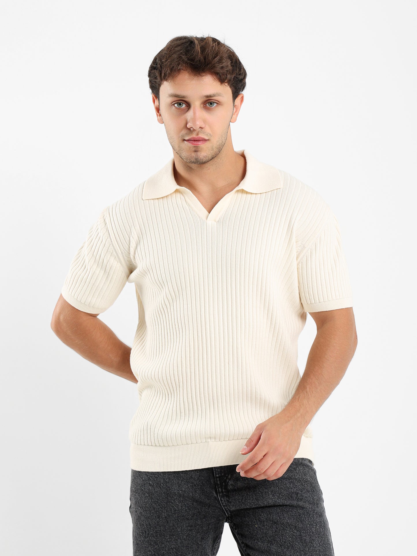 Ribbed Polo Shirt