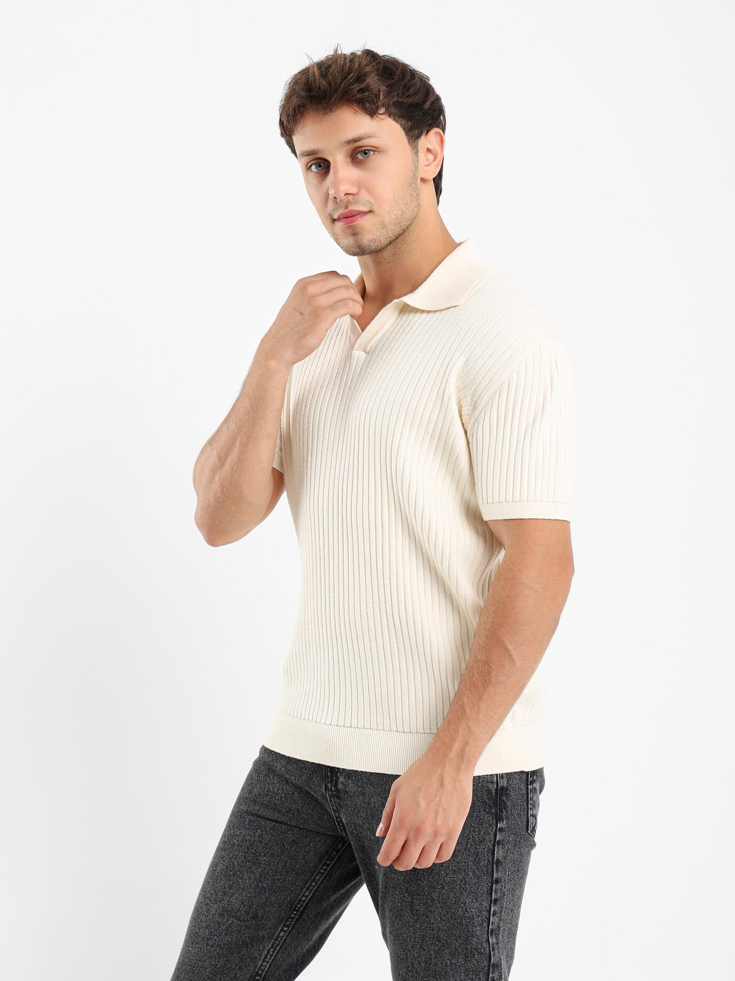 Ribbed Polo Shirt