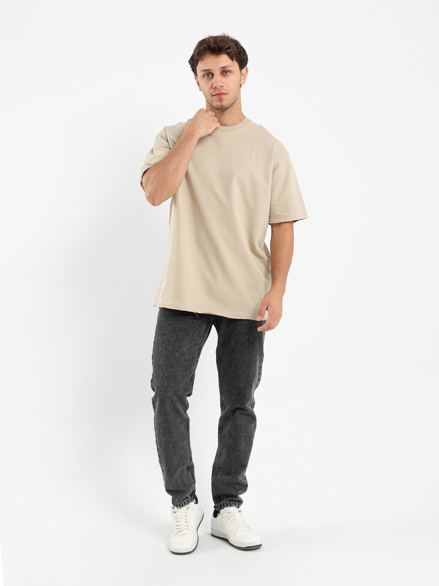 Unfinished Casual Crew Neck Half Sleeve T-shirt