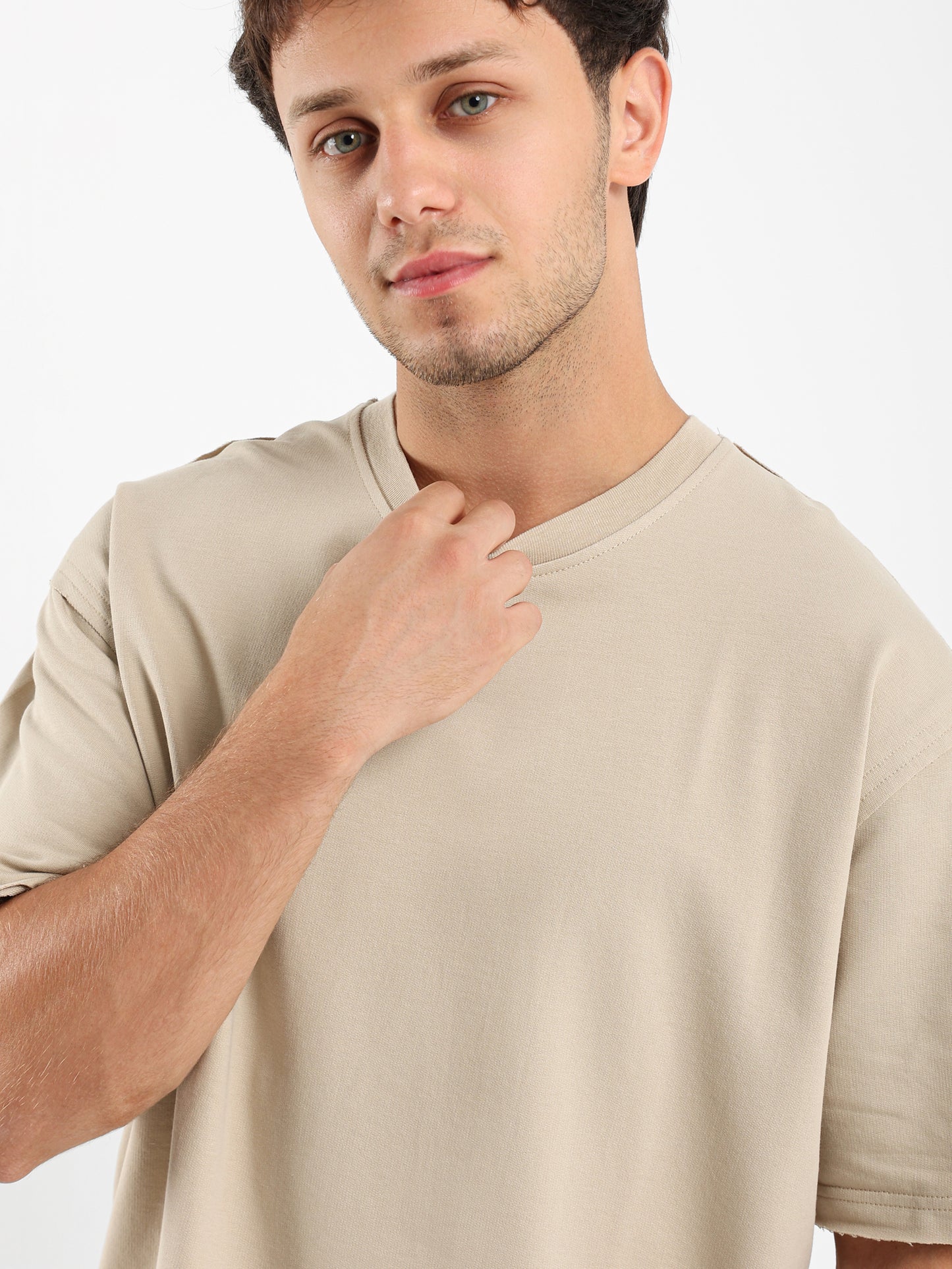Unfinished Casual Crew Neck Half Sleeve T-shirt