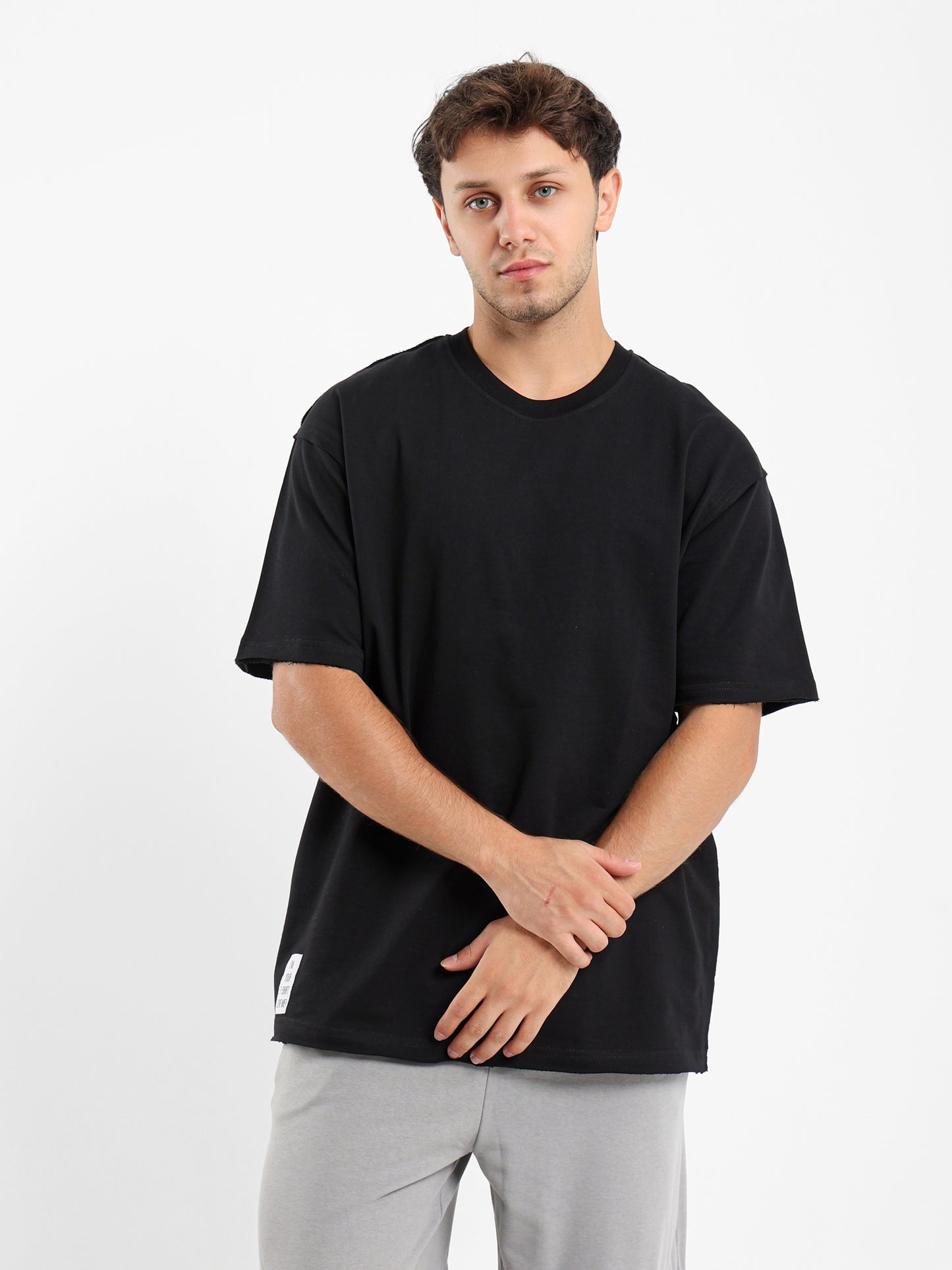Unfinished Casual Crew Neck Half Sleeve T-shirt