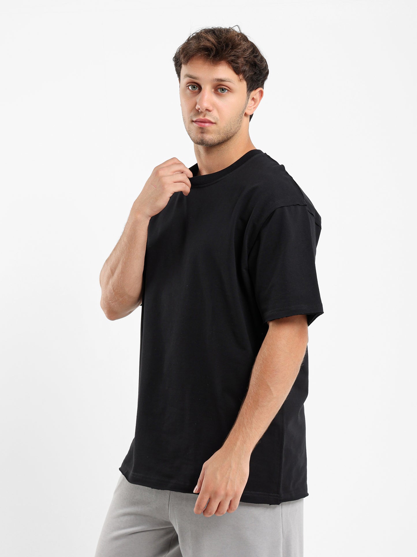 Unfinished Casual Crew Neck Half Sleeve T-shirt