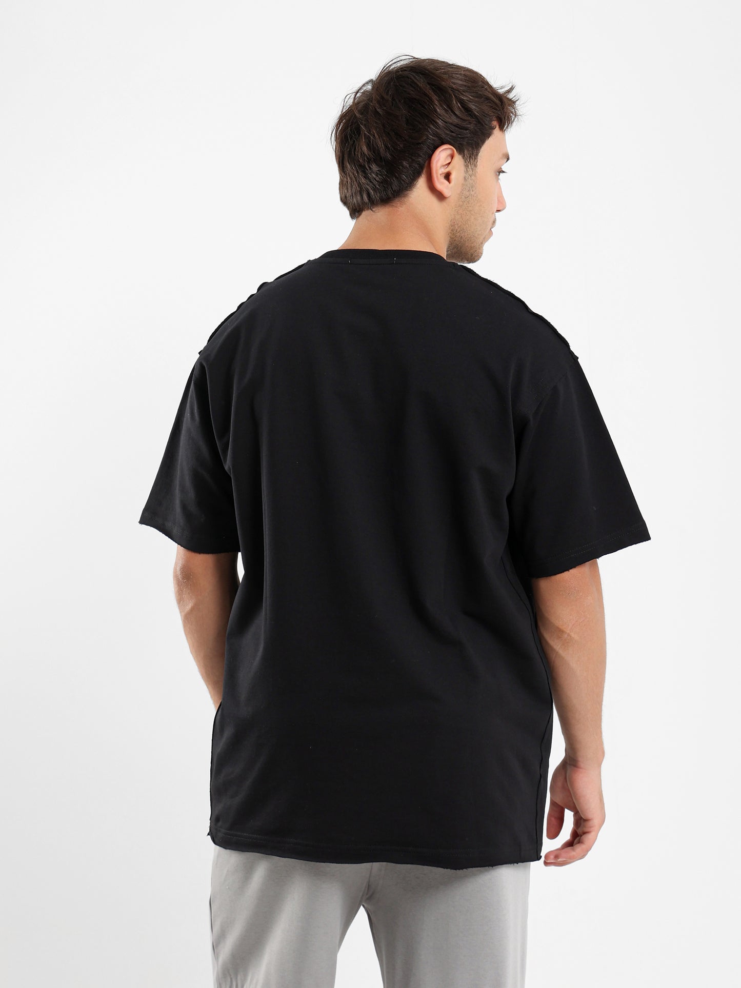Unfinished Casual Crew Neck Half Sleeve T-shirt